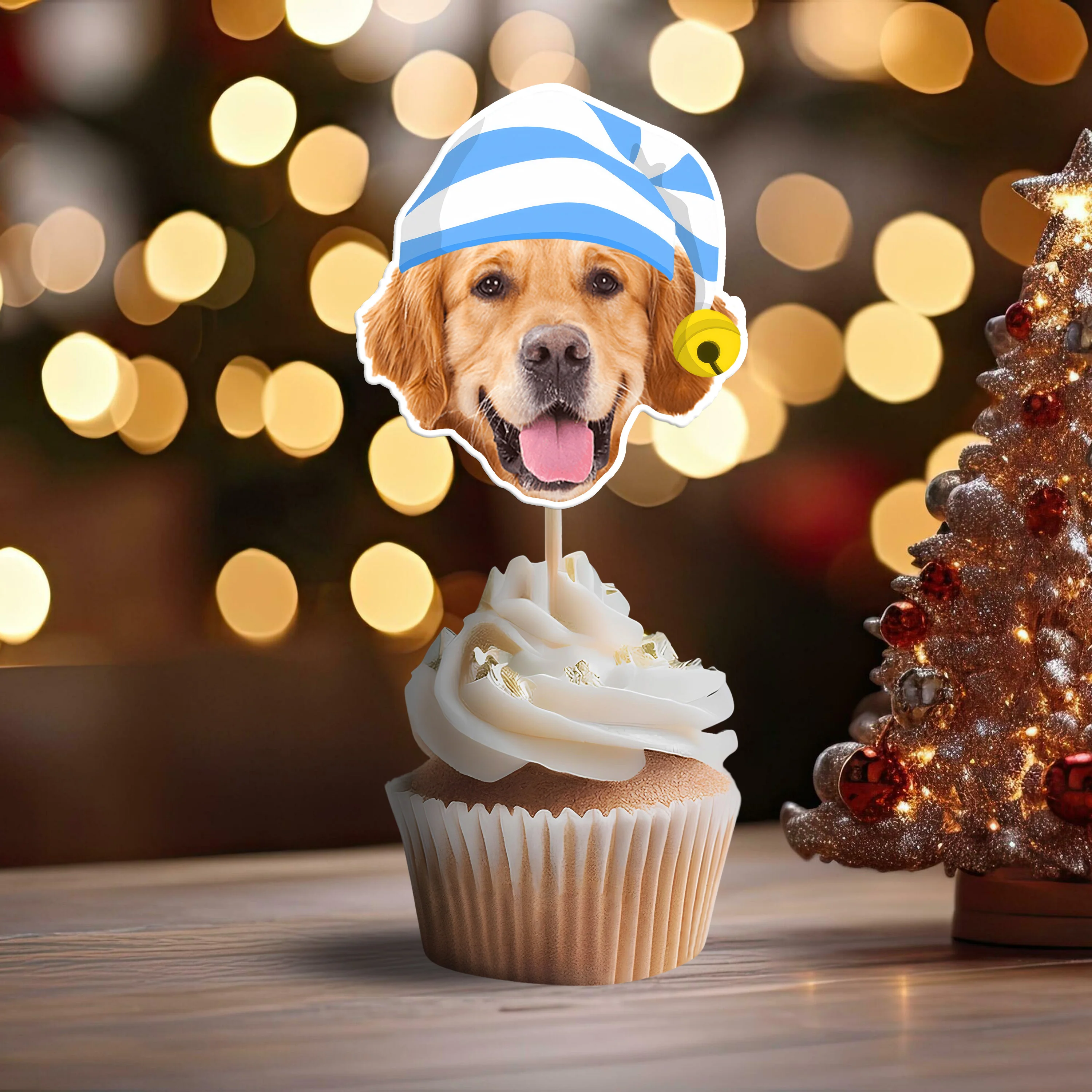Custom Photo Cute Dog Cupcake Topper Christmas Gift For Dog Lovers TH10 894753 - Image 4