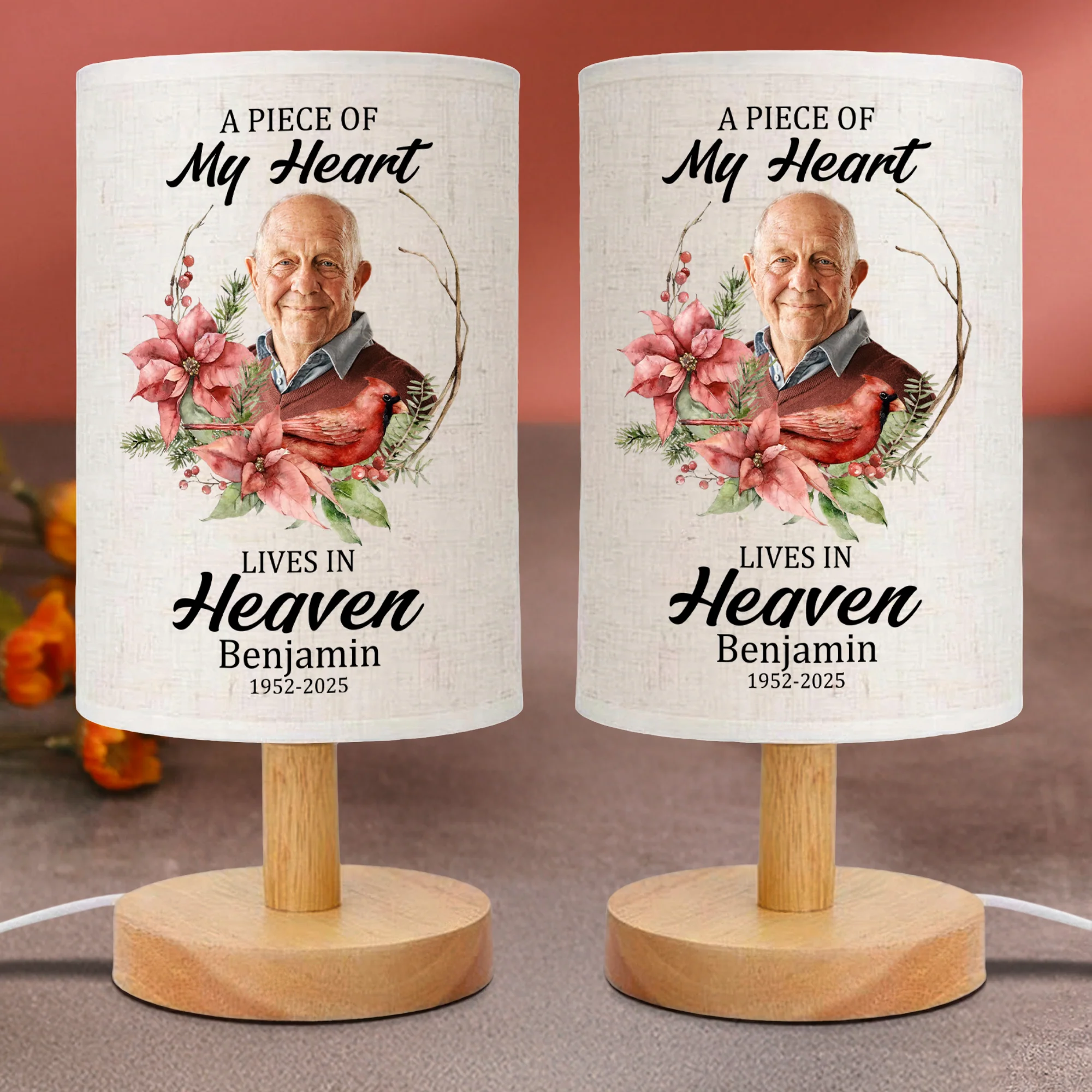Custom Photo Dad Mom In Heaven Fabric Lamp TH10 892849 - Image 5