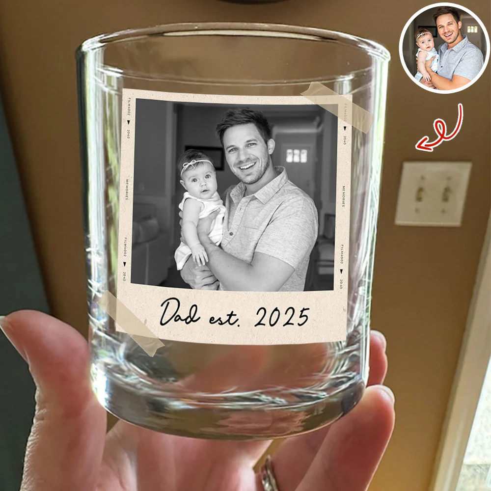 Custom Photo Dad Whiskey Glass, Grandpa Gift, Gifts For Him HA75 898924 - Image 5