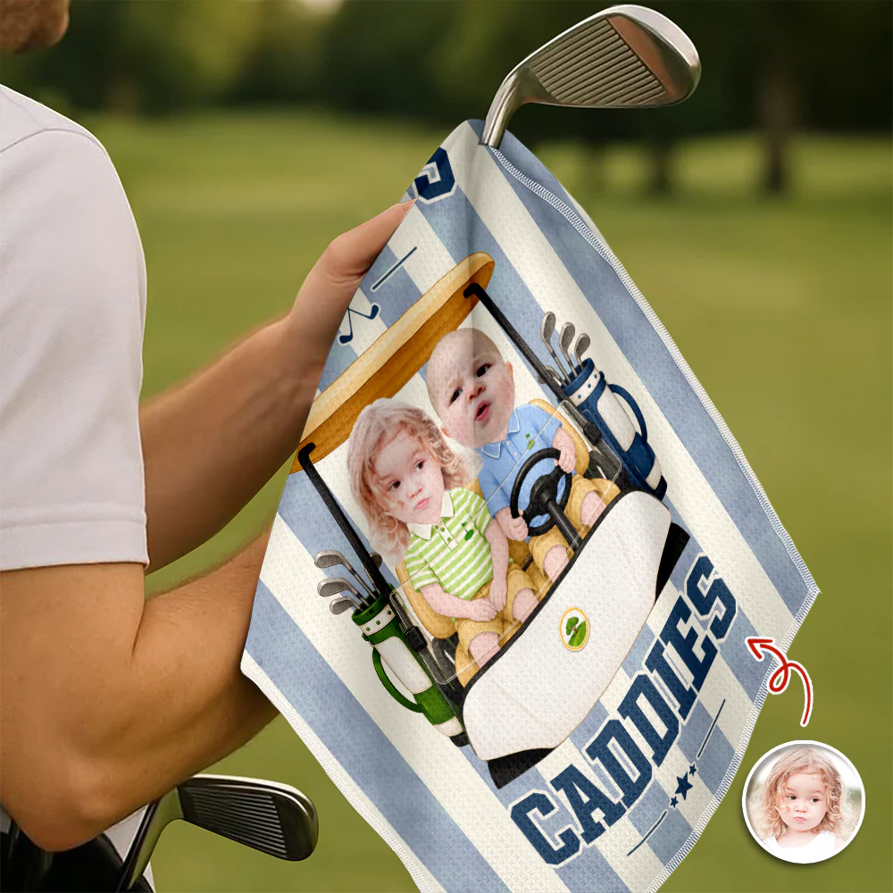 Custom Photo Daddy's Caddies Golf Towel Gift For Father's Day LM32 669081 - Image 5