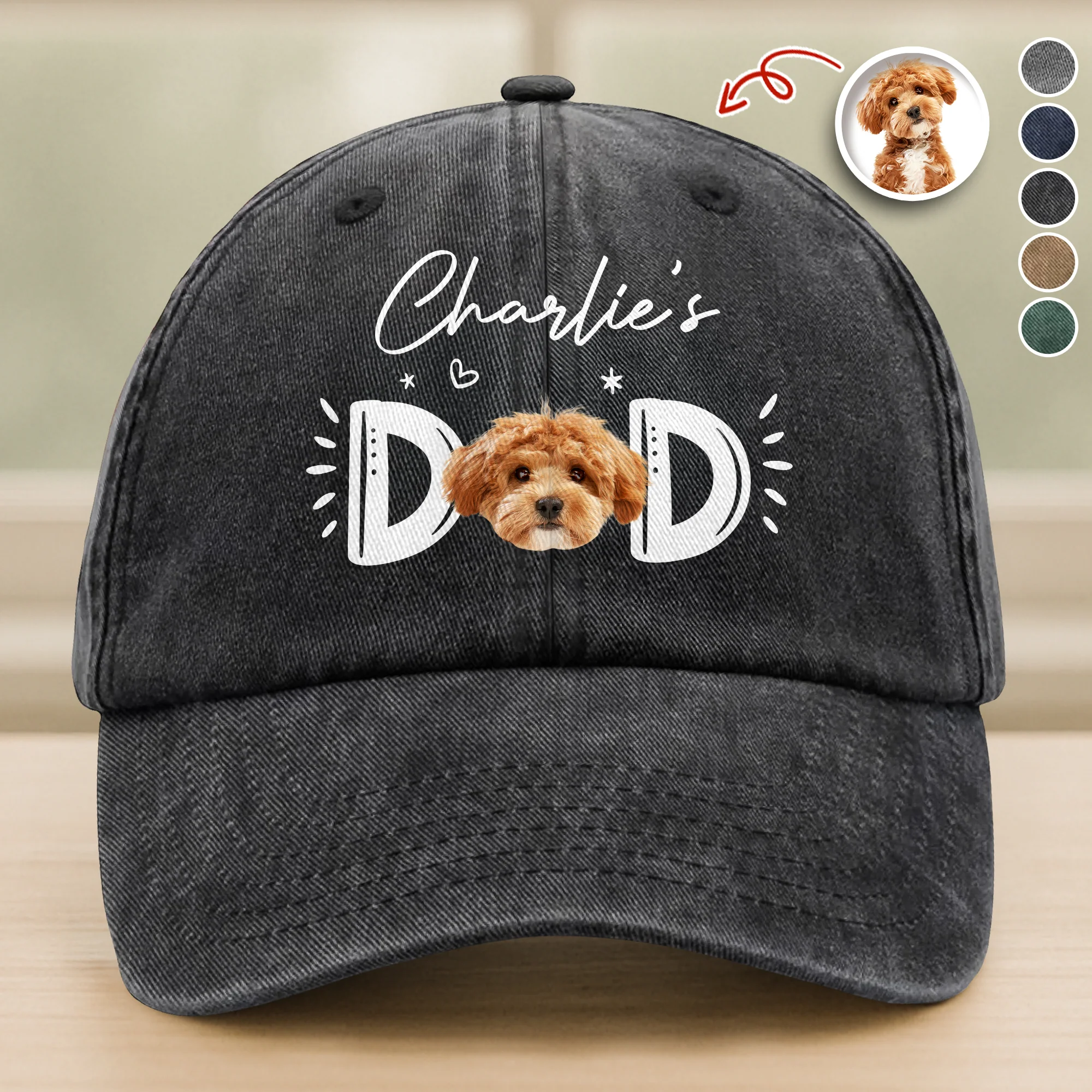 Custom Photo Dog Cat - Dog Mom Cat Mom Washed Denim Baseball Cap HA75 897008 - Image 11