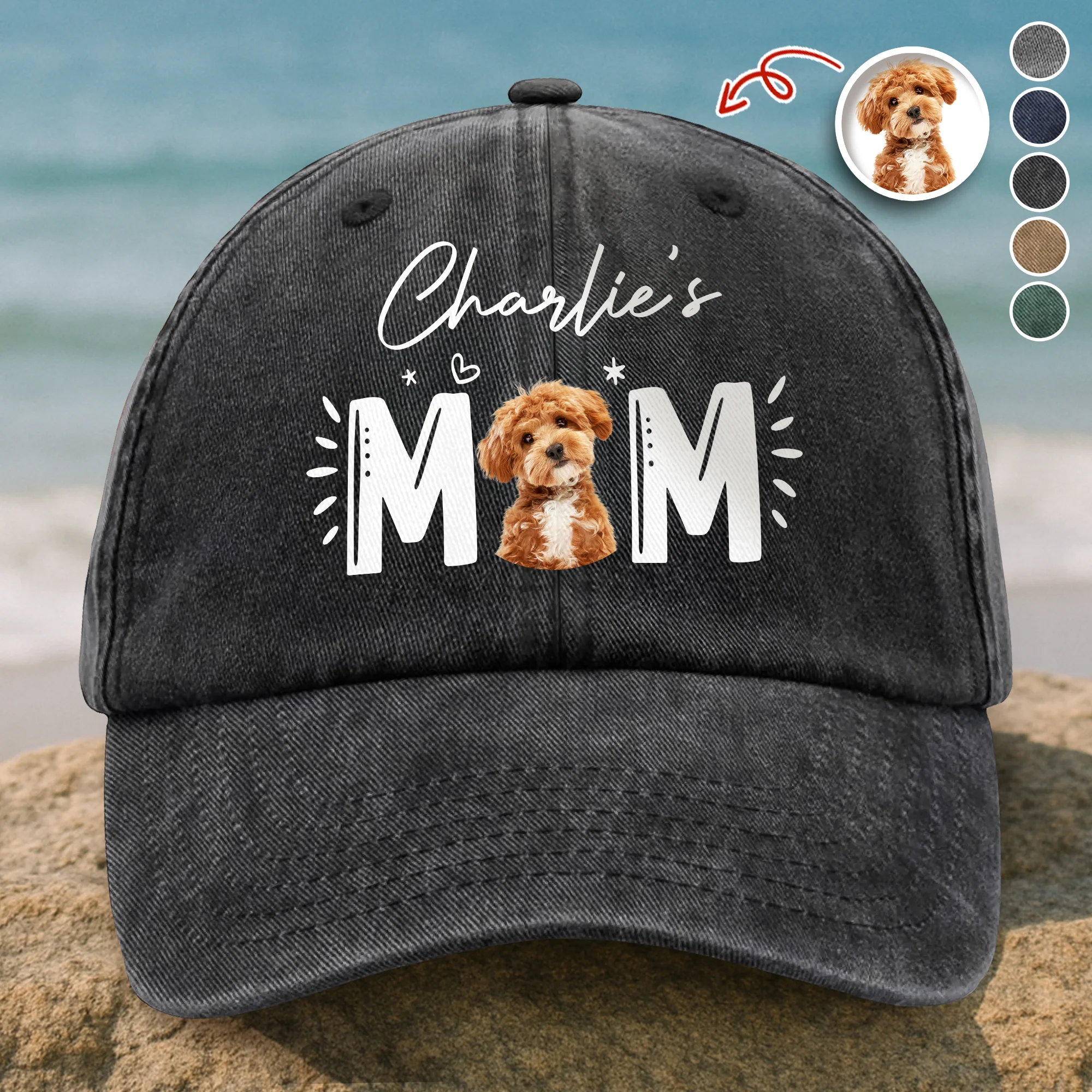 Custom Photo Dog Cat - Dog Mom Cat Mom Washed Denim Baseball Cap HA75 897008 - Image 13