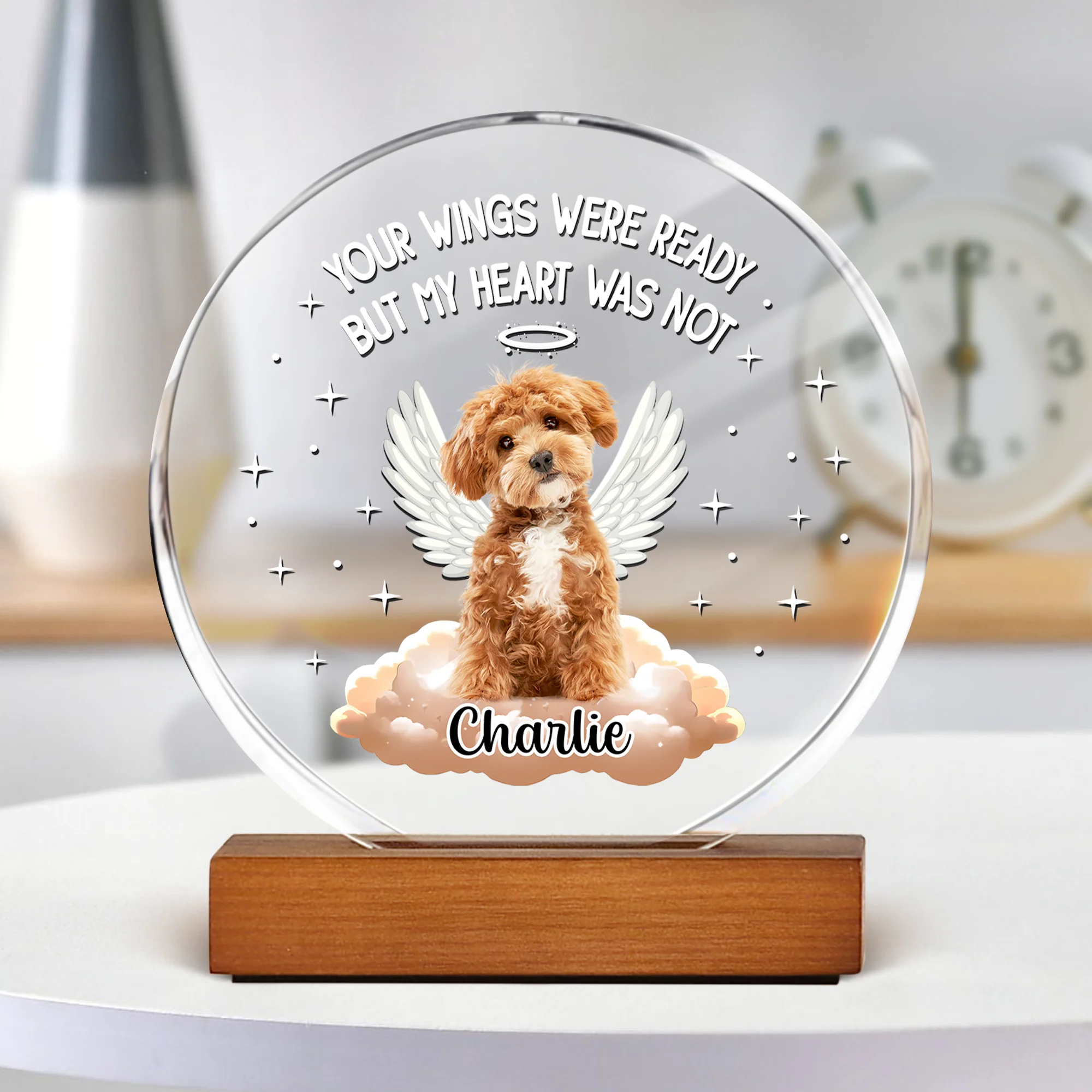 Custom Photo Dog Cat Once By My Side Forever In My Heart Round Acrylic Frame Block HA75 892782 - Image 2