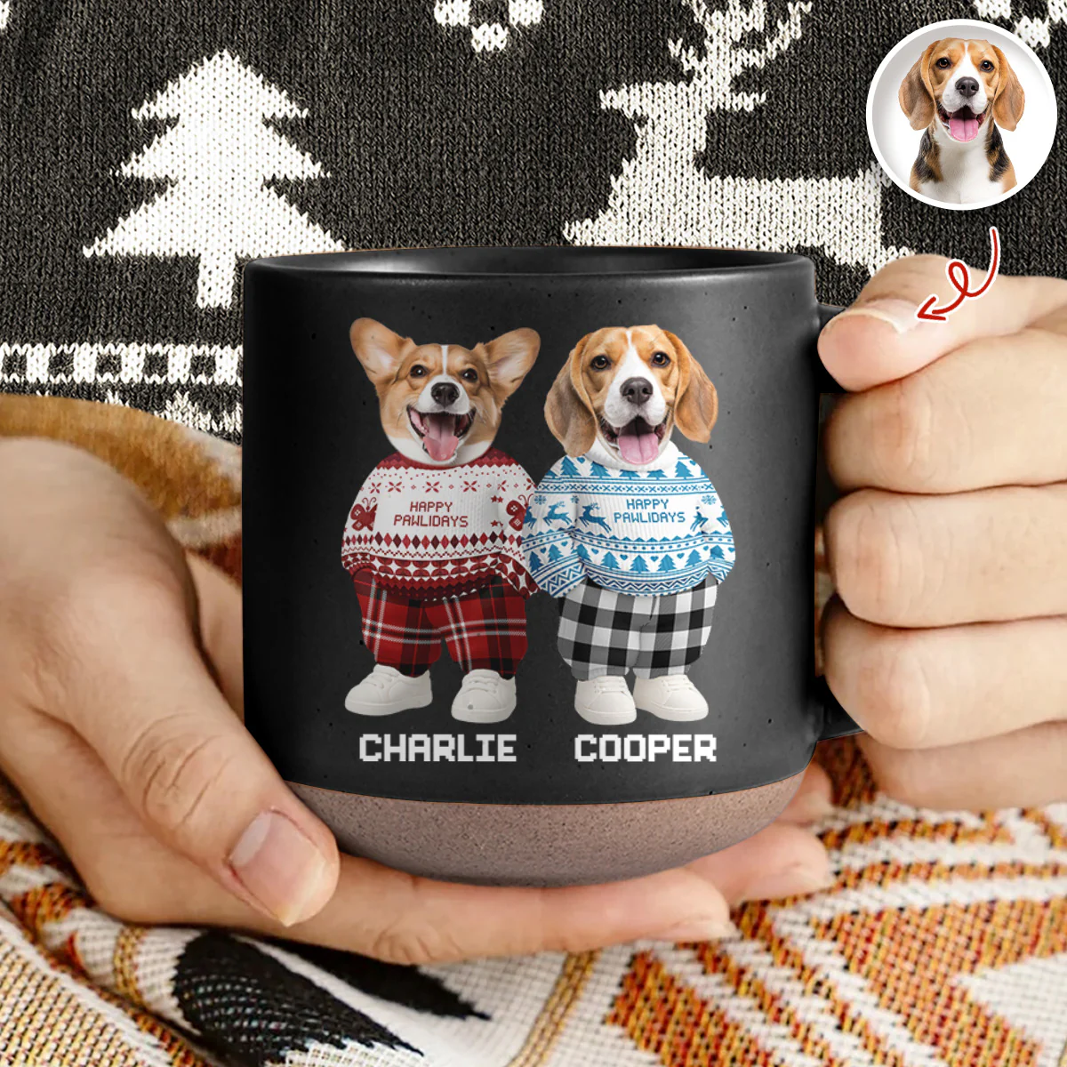 Custom Photo Dog Cat Xmas Clothes Christmas Pottery Mug For Dog Cat Lovers CH07 899316 - Image 9