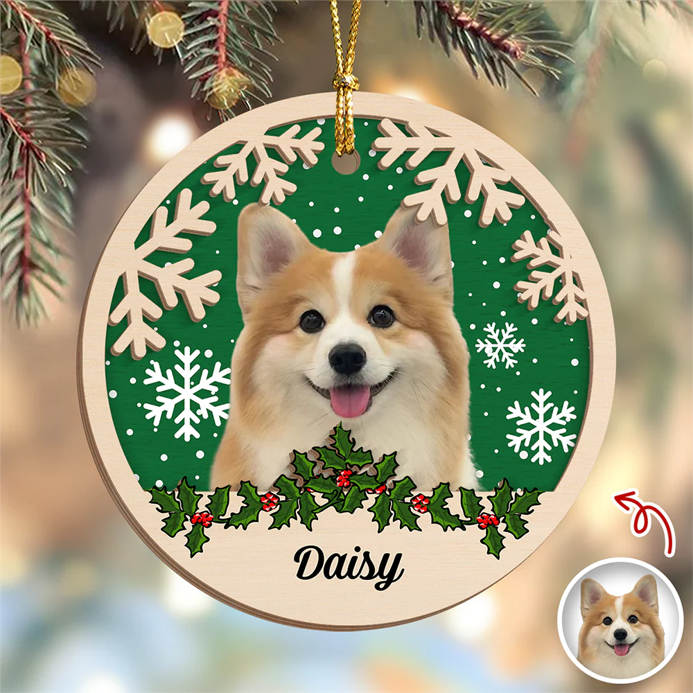 Custom Photo Dog Christmas - Personalized 2-Layered Wooden Ornament CH07 896862 - Image 4