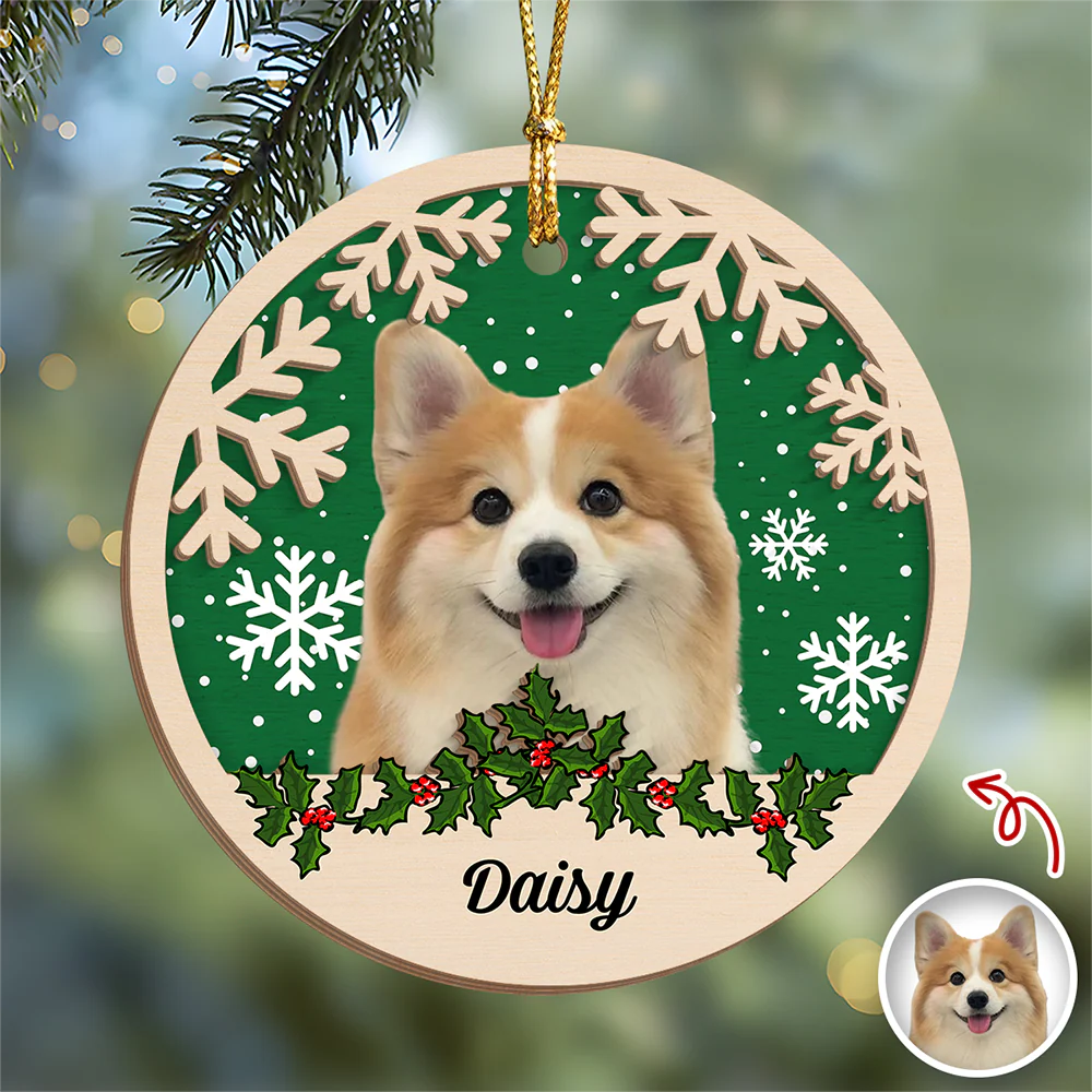 Custom Photo Dog Christmas - Personalized 2-Layered Wooden Ornament CH07 896862 - Image 9