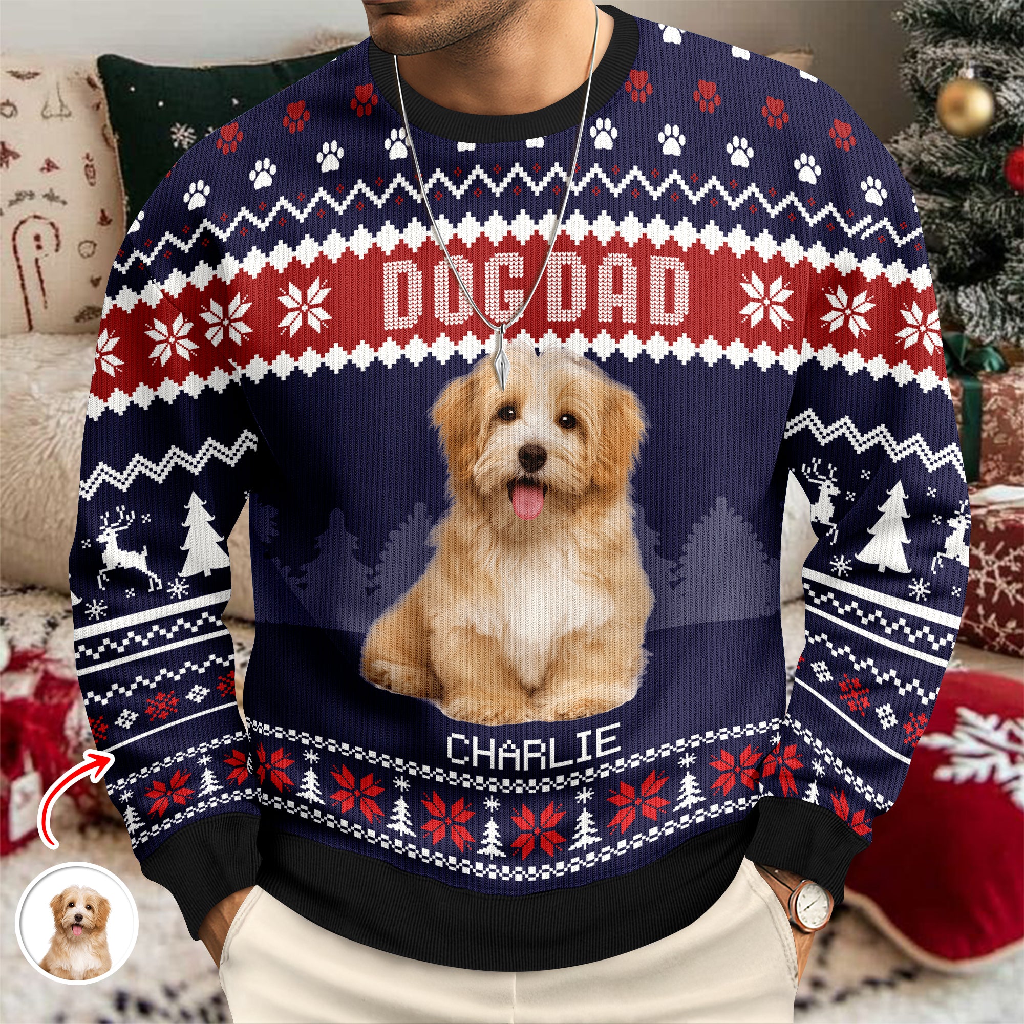 Custom Photo Dog Dad Dog Mom Ugly Sweater HA75 892916 - Image 15