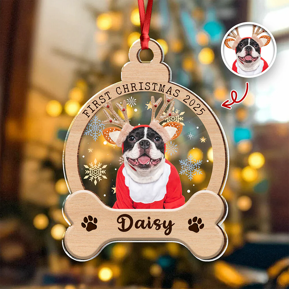 Custom Photo Dog First Christmas Wood And Acrylic Ornament HA75 897042 - Image 14