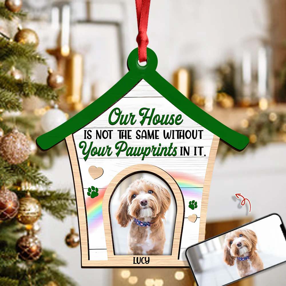 Custom Photo Dog Loss Memorial Wood Ornament CH07 896906 - Image 2