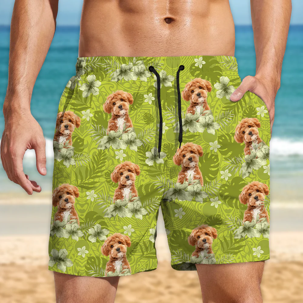 Custom Photo Dog Lovers Summer Tropical Vibe - Personalized Beach Short LM32 893687 - Image 3