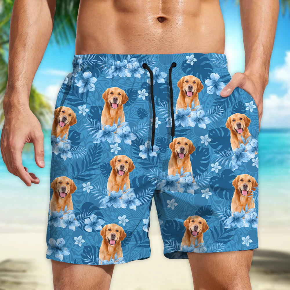 Custom Photo Dog Lovers Summer Tropical Vibe - Personalized Beach Short LM32 893687 - Image 5