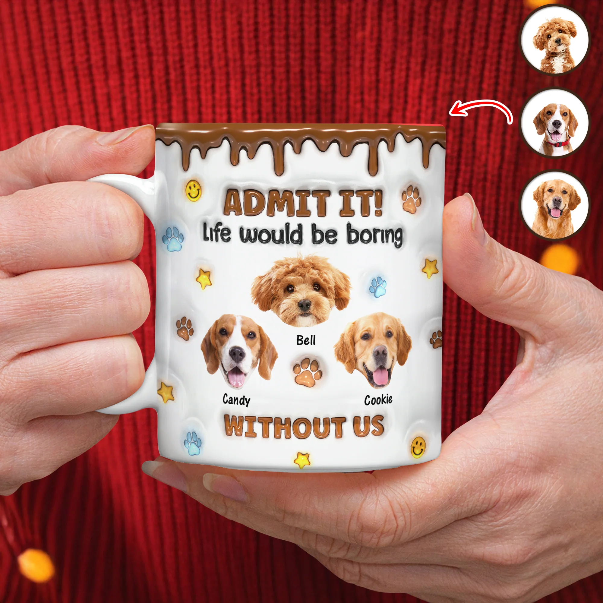 Custom Photo Dog Mom Dad Life Must Have Us - Personalized Custom 3D Inflated Effect Mug HO82 894422 - Image 2