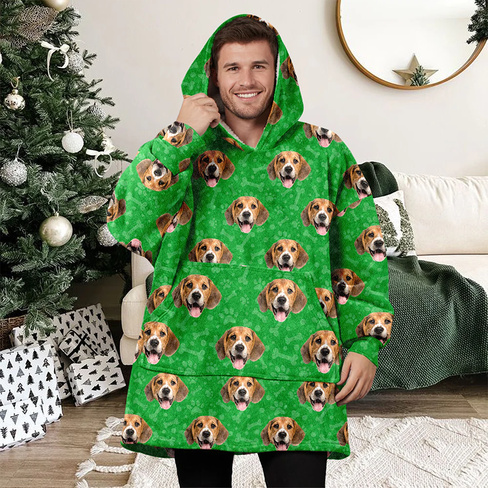 Custom Photo Dog Paw Pattern Hoodie Blanket HA75 898260 - Image 10