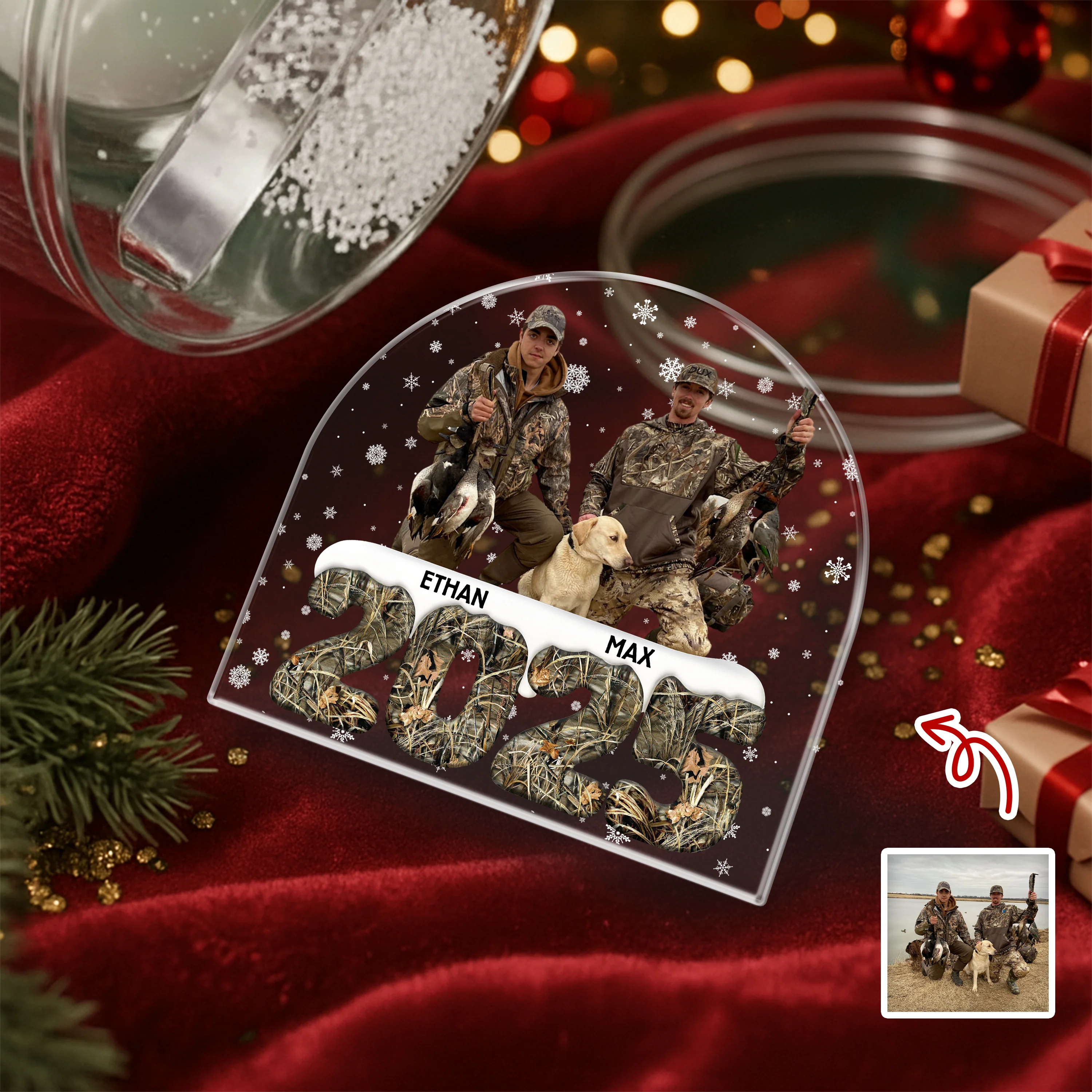Custom Photo Duck Hunting Lovers Acrylic Snow Globe LM32 897245 - Image 2