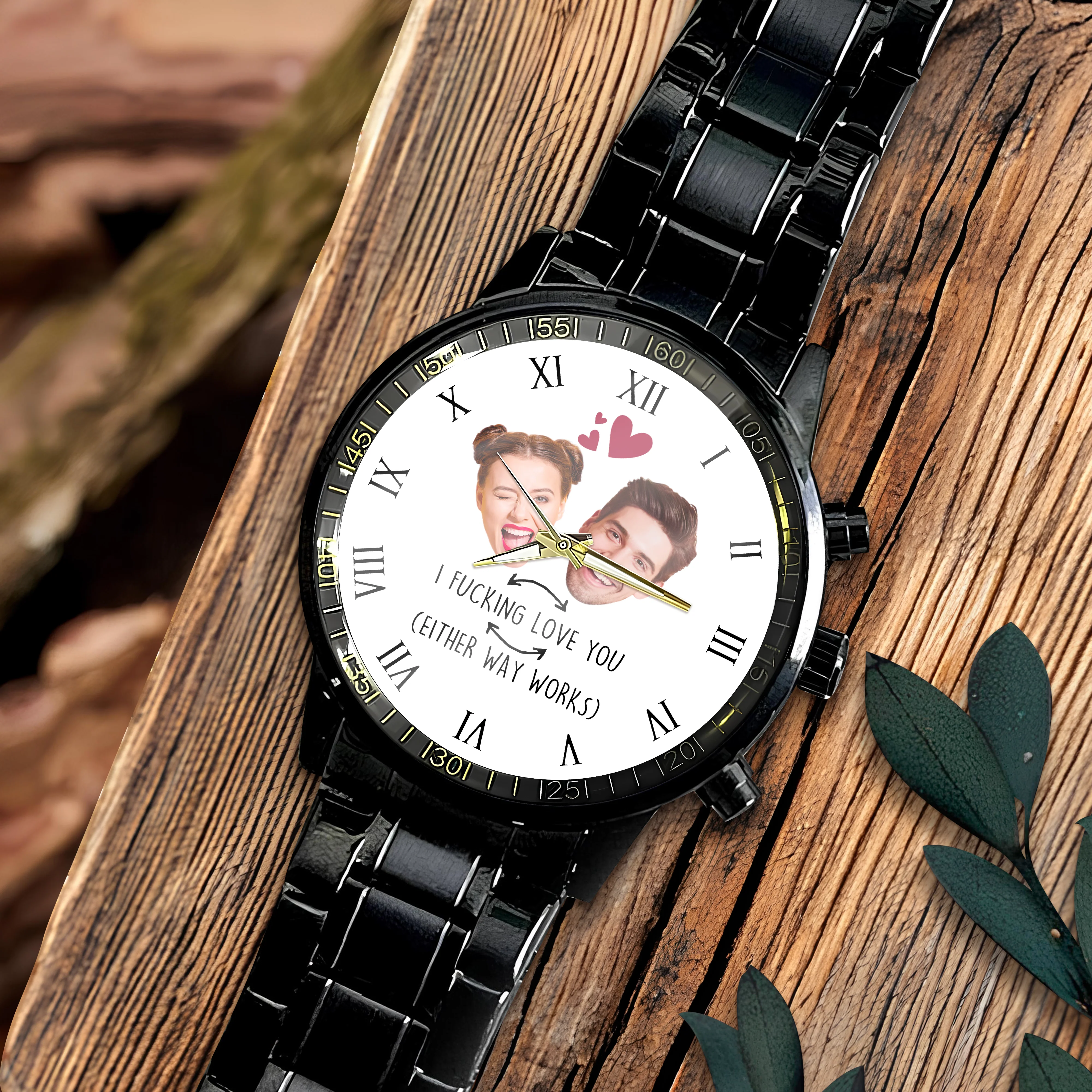 Custom Photo Face Tattoo Couple - Personalized Photo Men's Wrist Watch HO82 893796 - Image 8