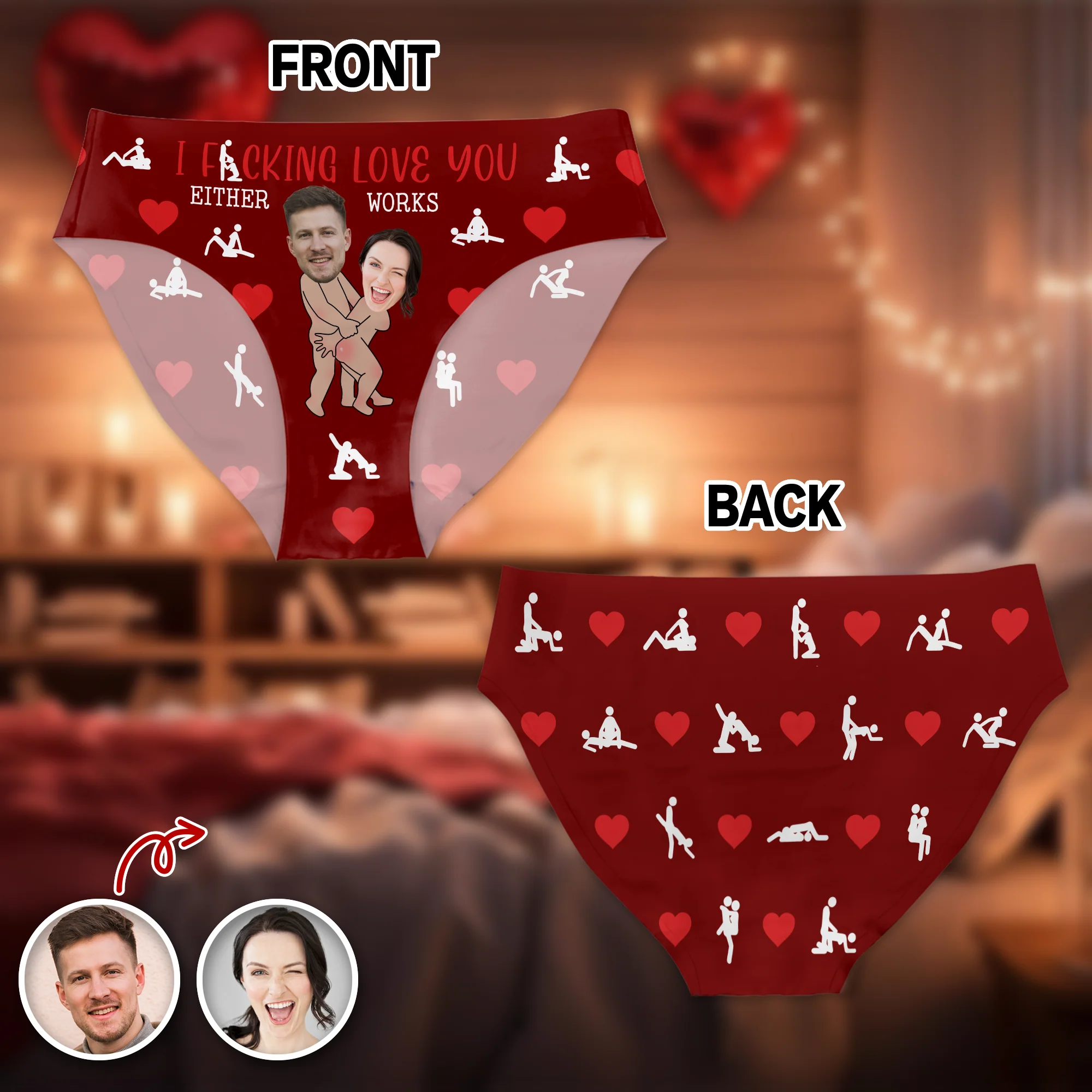 Custom Photo Face Underwear for Women Naughty Gift For Her CH07 910140 - Image 6