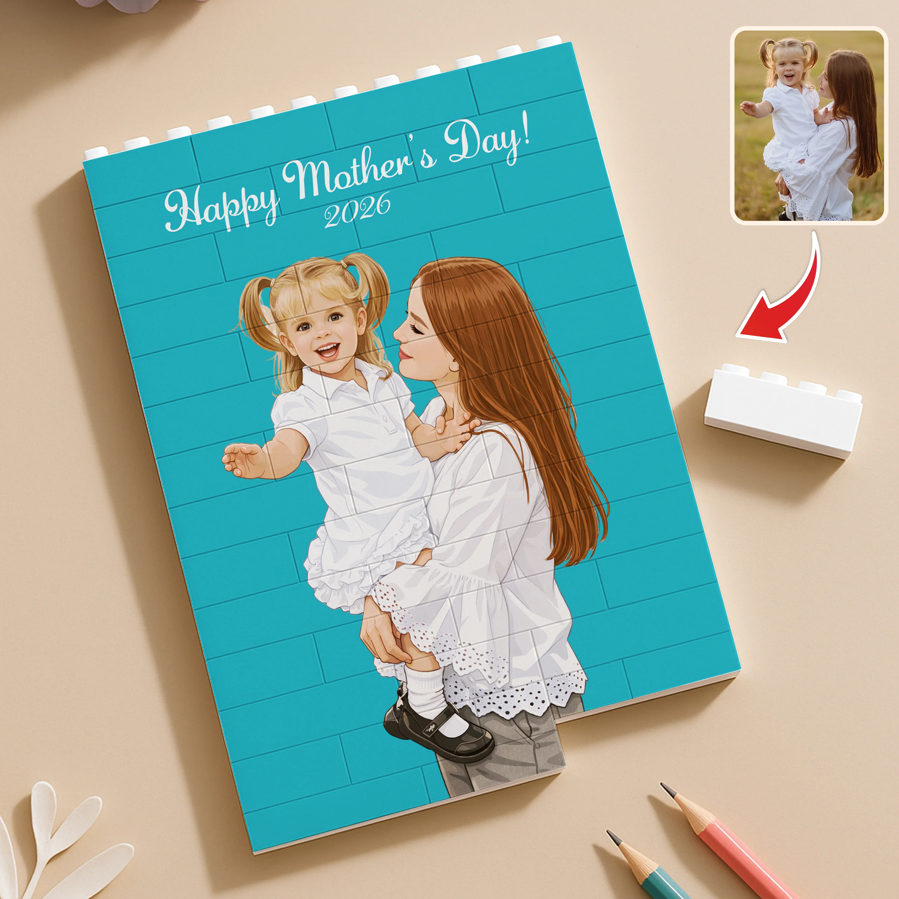Custom Photo Family Building Brick Blocks Mother's Day Gift HA75 920638 - Image 2