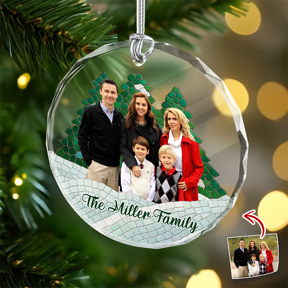 Custom Photo Family Mosaic Style Glass Ornament Christmas Gift LM32 895051 - Image 8