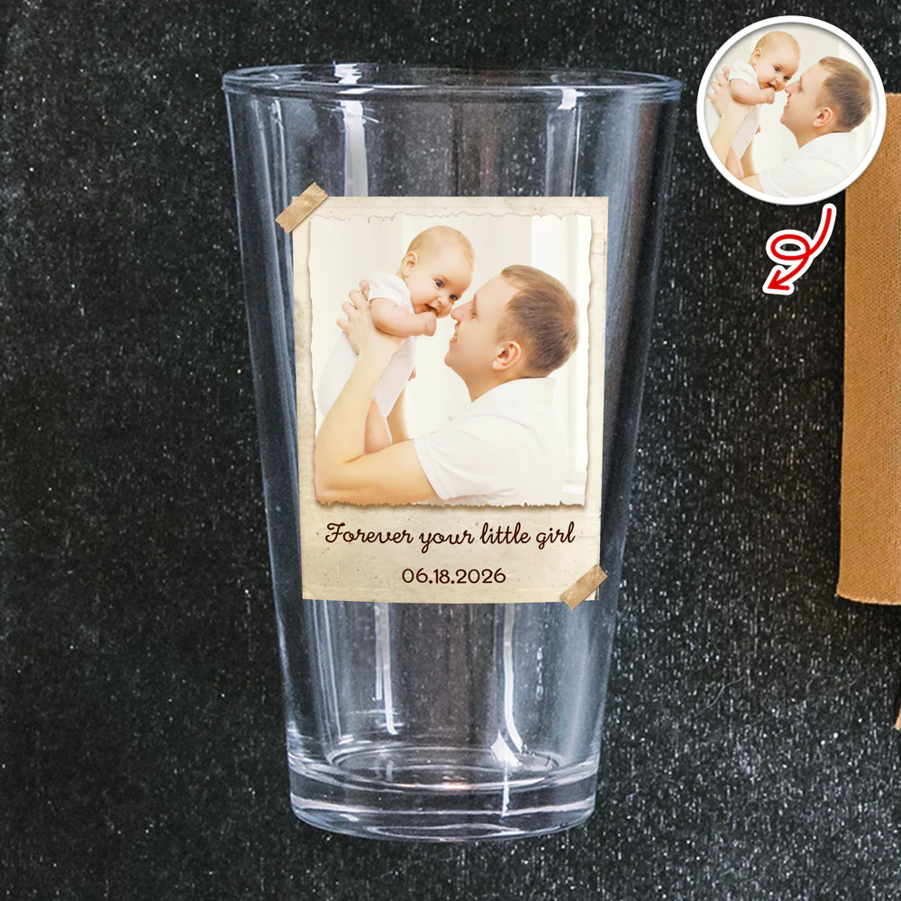 Custom Photo Father Of The Bride Beer Glass, Personalized Wedding Gift For Dad LM32 899983 - Image 5