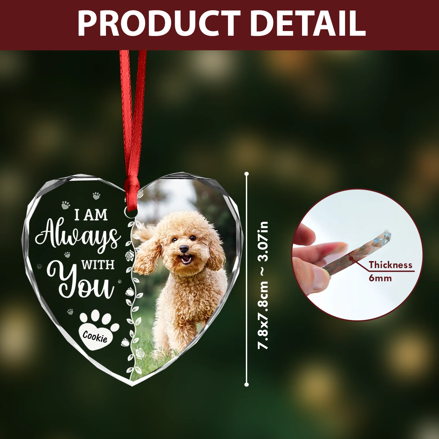 Custom Photo Favorite Hello And Hardest Goodbye Memorial Heart Shape Glass Ornament HA75 892810 - Image 22