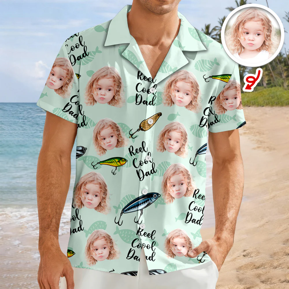 Custom Photo Fishing Dad Aloha Hawaii Shirt, Personalized Reel Cool Papa Vacation Shirt LM32 669247 - Image 5