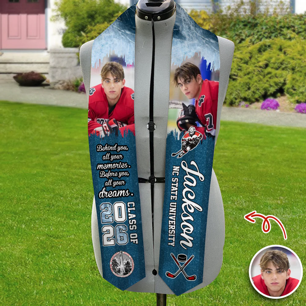 Custom Photo Football Class Of 2026 Graduation Stoles CH07 910712 - Image 3