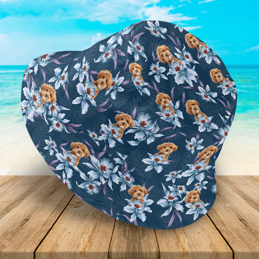 Custom Photo For Dog Lovers With Lily Flowers Bucket Hat HA75 892600 - Image 2