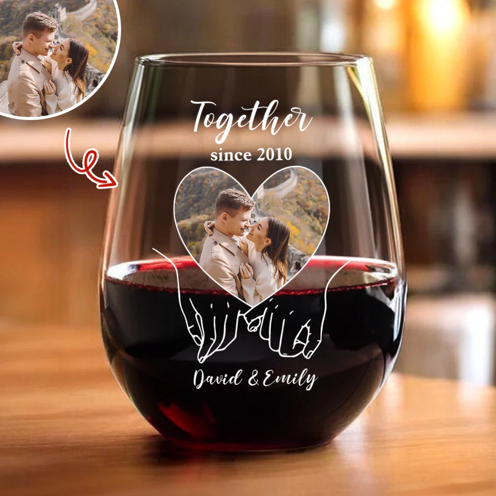 Custom Photo Forever And Always - Couple Personalized Wine Glass HA75 920038 - Image 6