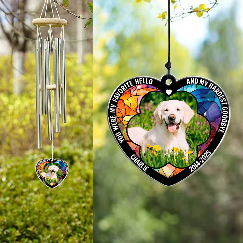 Custom Photo Forever In Our Hearts Memorial Acrylic Wind Chimes HA75 892726 - Image 4