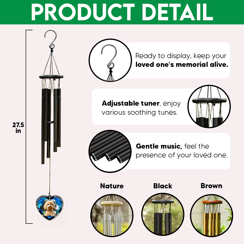 Custom Photo Forever In Our Hearts Memorial Acrylic Wind Chimes HA75 892726 - Image 7