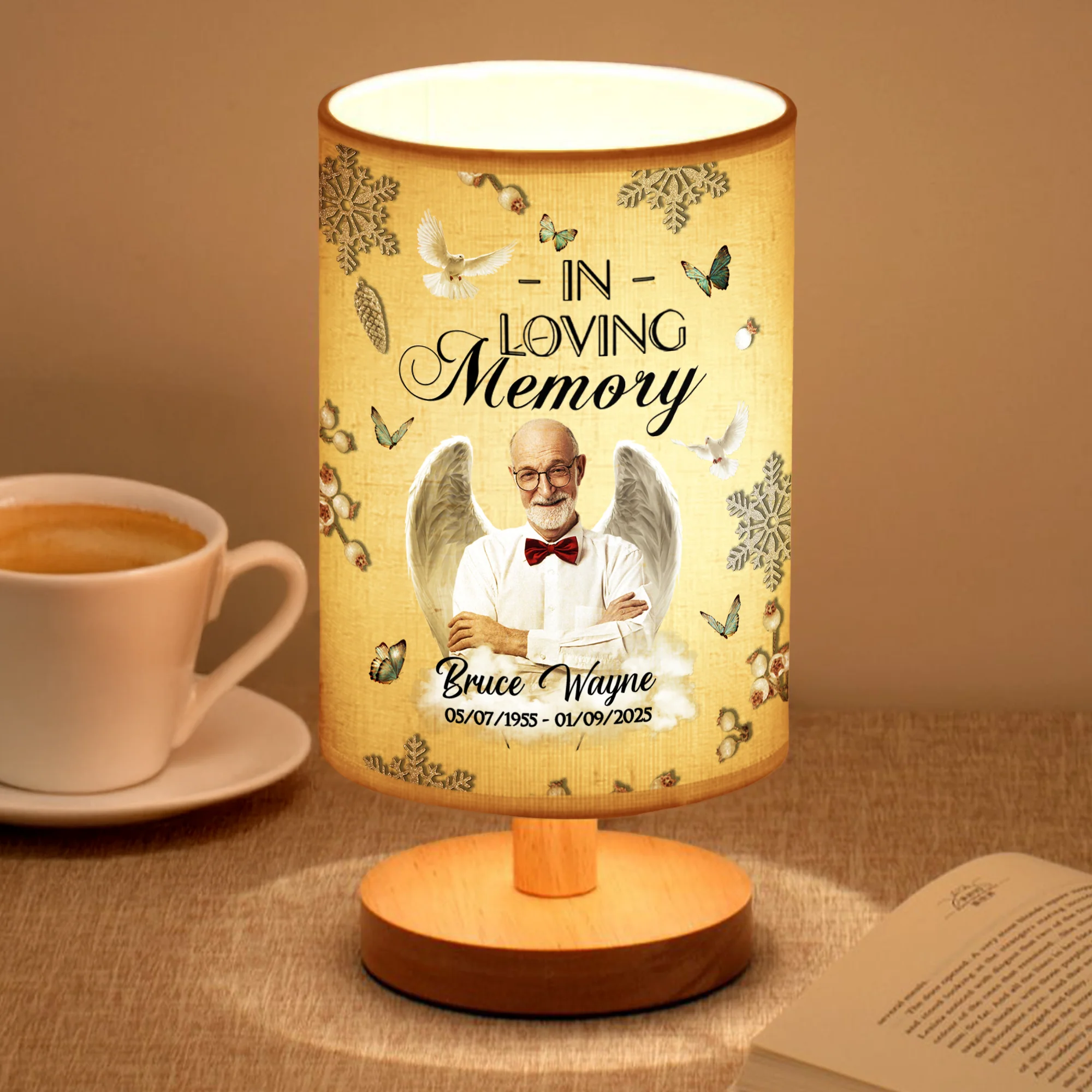 Custom Photo Forever In Our Hearts Memorial Fabric Lamp TH10 892855 - Image 2