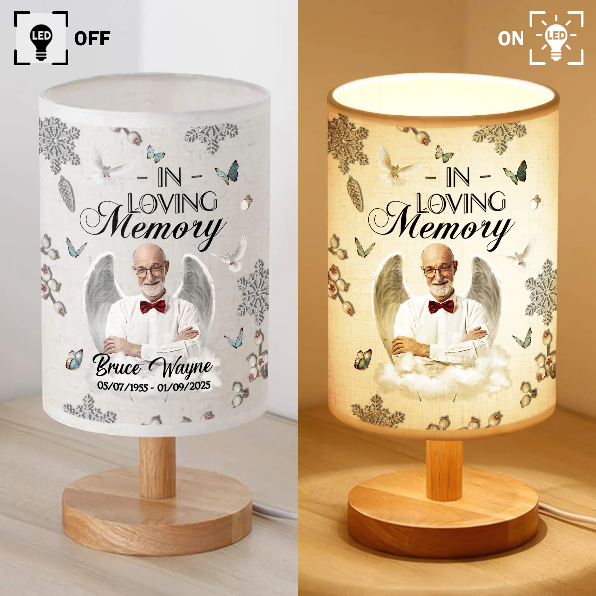 Custom Photo Forever In Our Hearts Memorial Fabric Lamp TH10 892855 - Image 8