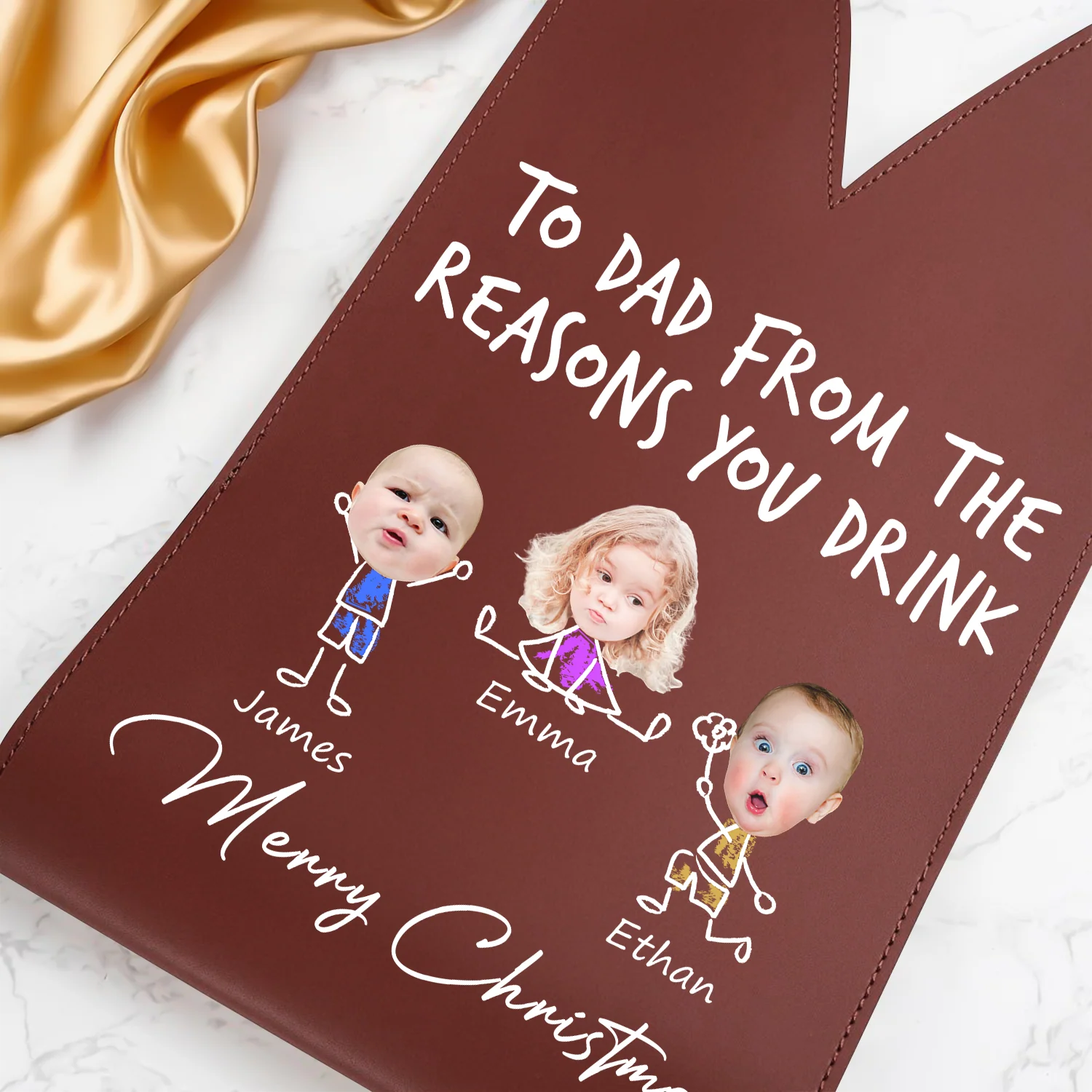 Custom Photo From The Reasons You Drink Leather Wine Bag HA75 892908 - Image 2