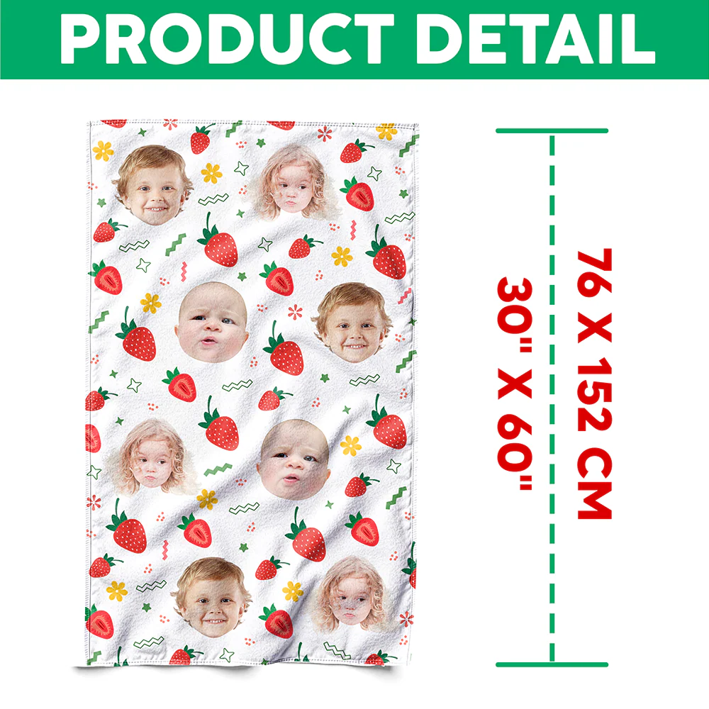 Custom Photo Fruits Beach Towel With Name, Vacation Gift CH07 895820 - Image 11
