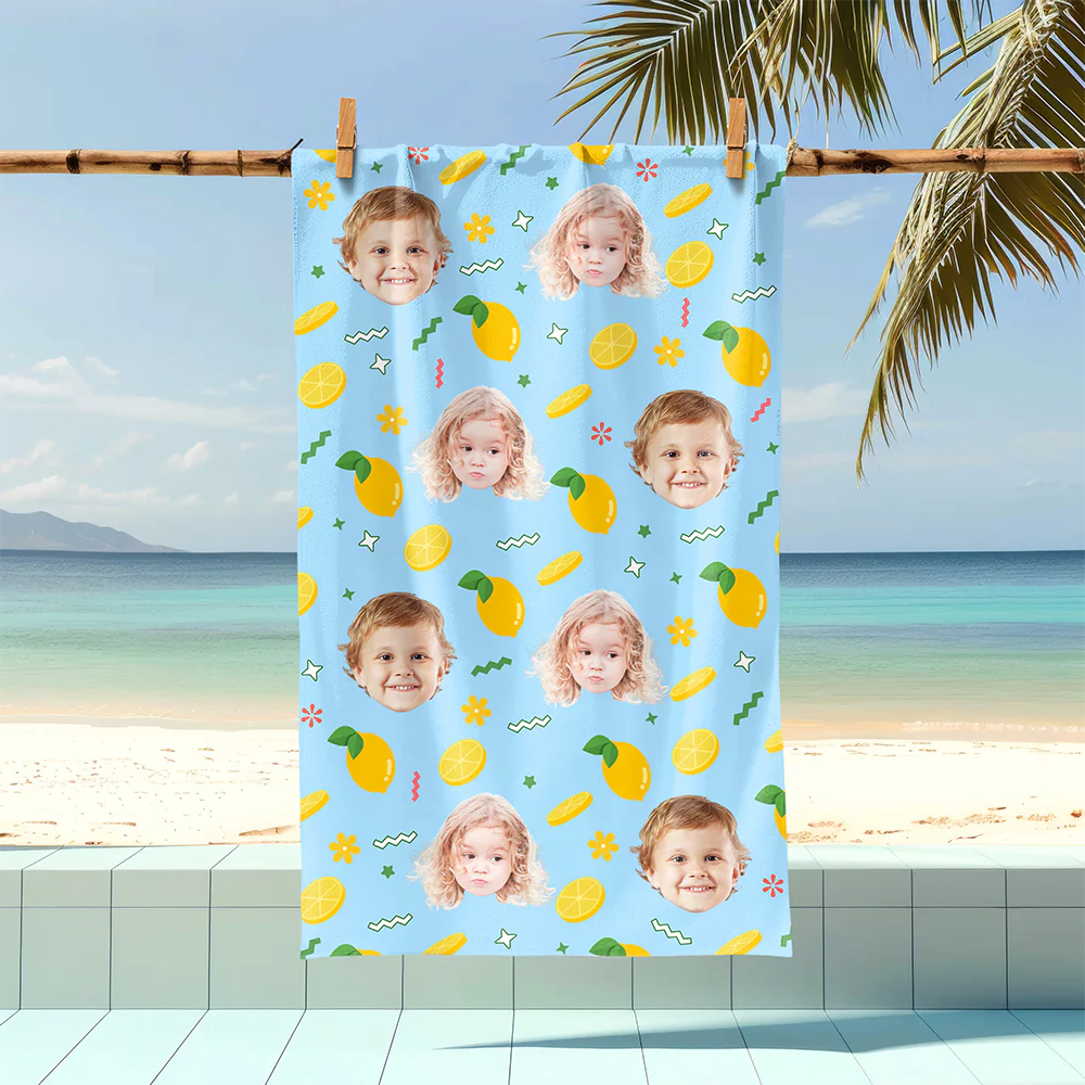 Custom Photo Fruits Beach Towel With Name, Vacation Gift CH07 895820 - Image 5