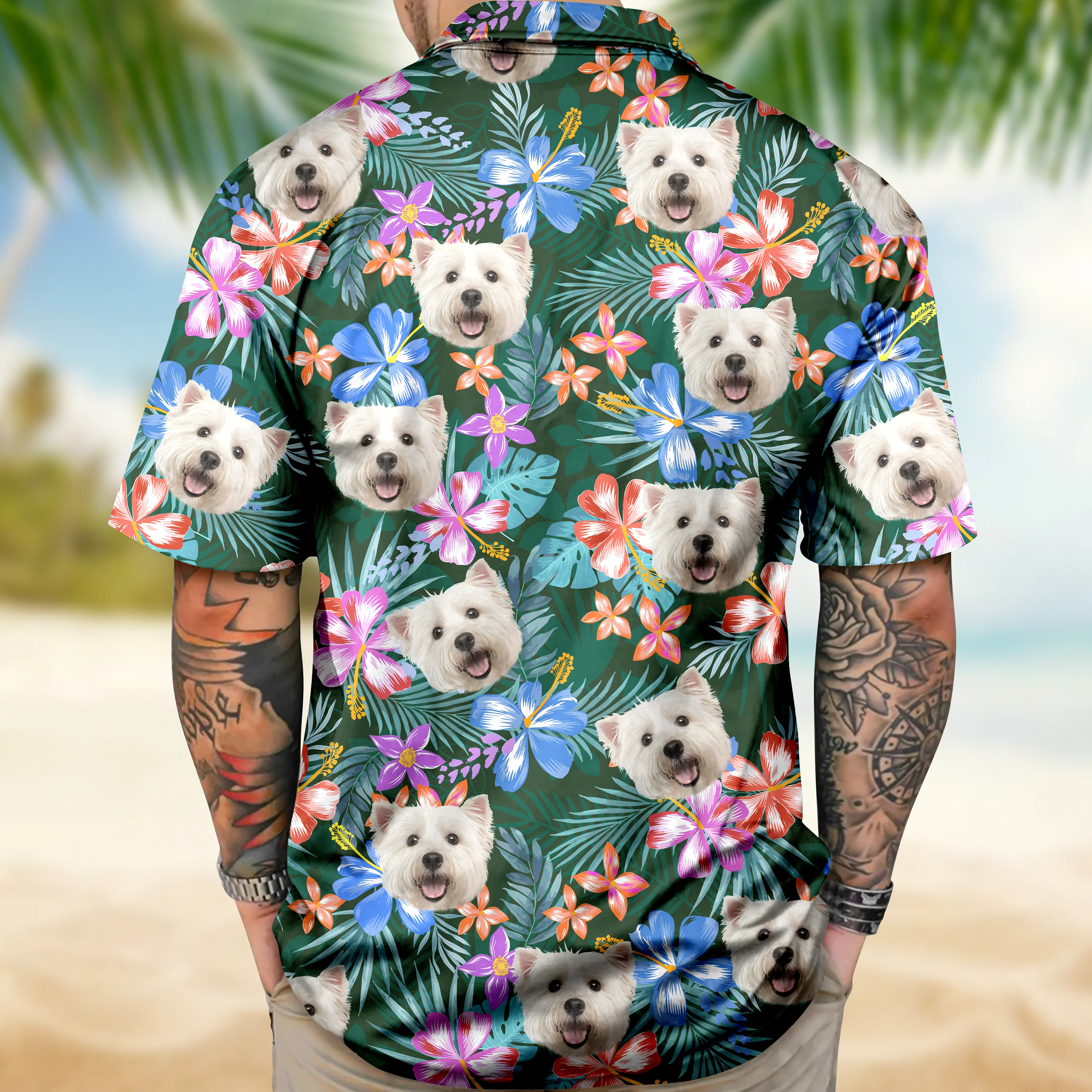 Custom Photo Funny Dog Family Tropical Hawaii Shirt HA75 892286 - Image 4