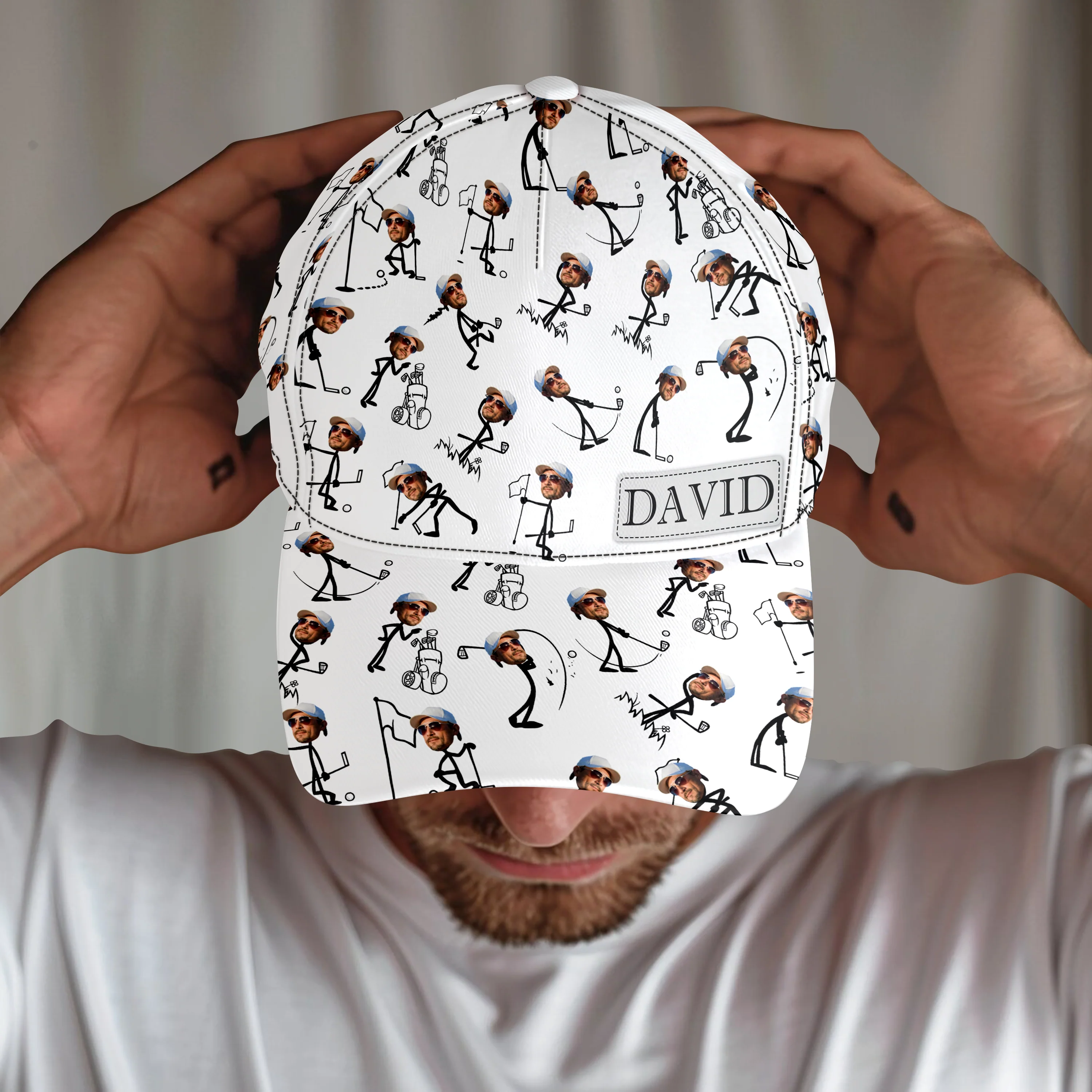Custom Photo Funny Gift For Golf Dad Classic Cap TH10 894145 - Image 2