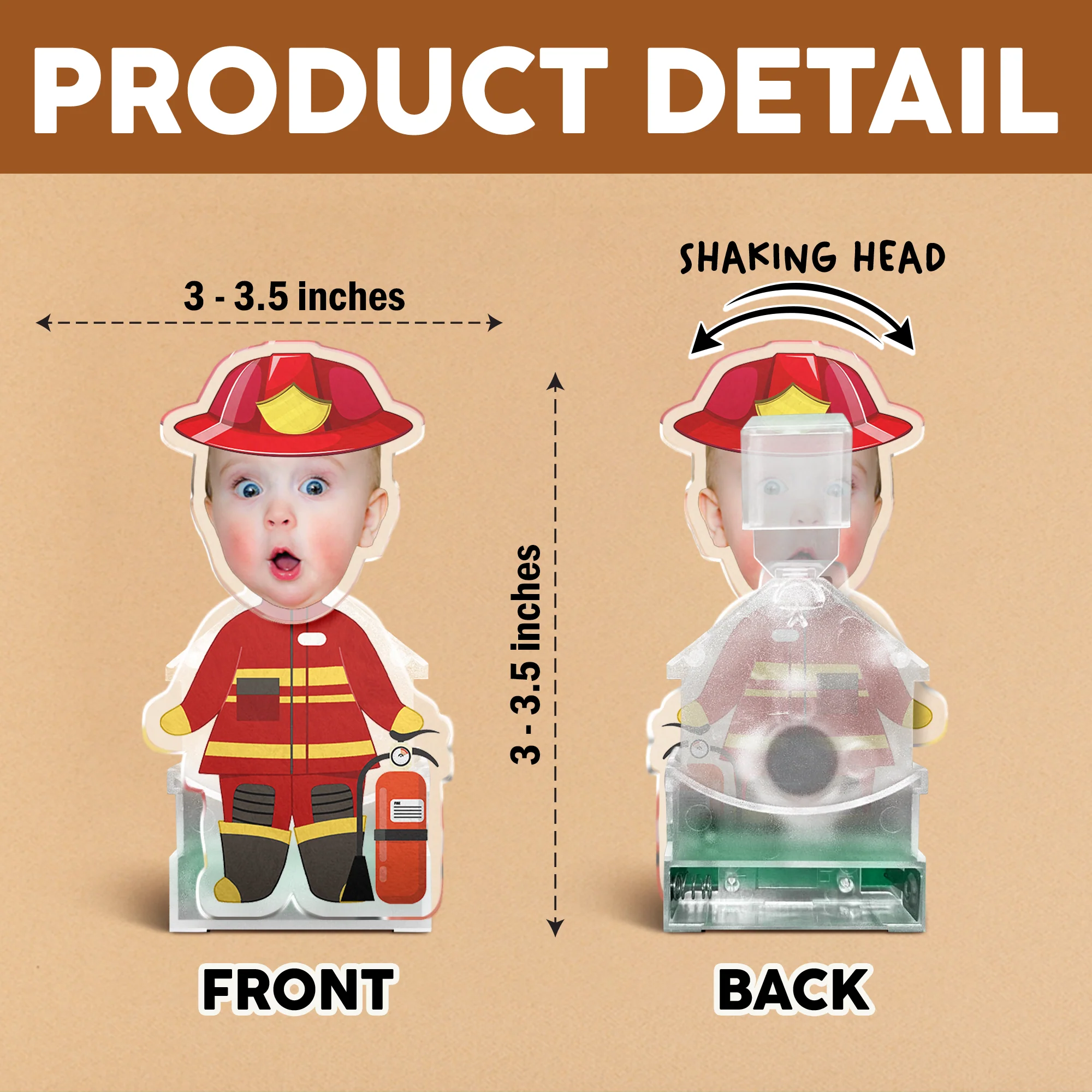 Custom Photo Funny Kid in Dad’s Work Outfit Decoration Shaking Head Funny Gift For Dad HA75 892374 - Image 8