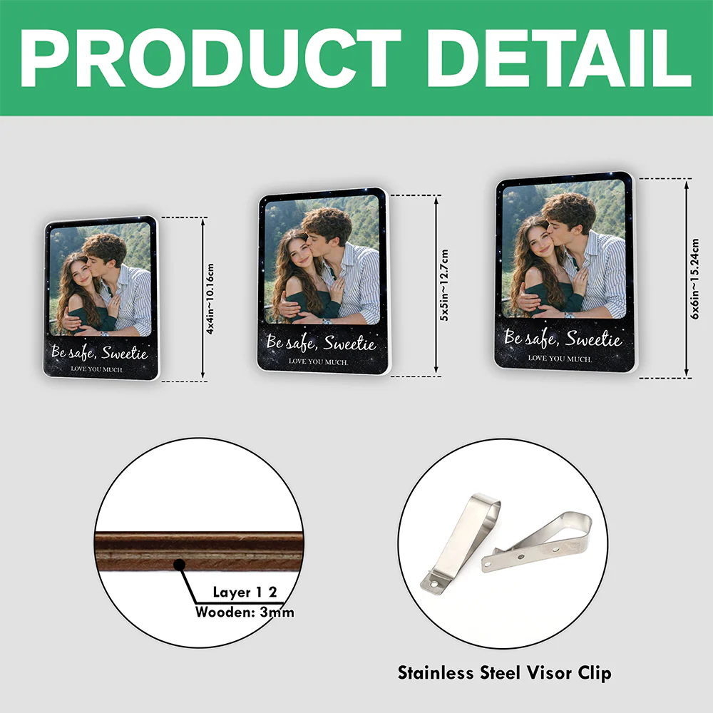 Custom Photo Get Home Safe Acrylic Car Visor Clip LM32 899841 - Image 7