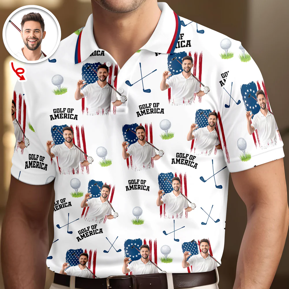 Custom Photo Golf Of America Polo Shirt Gift For Men LM32 899731 - Image 4