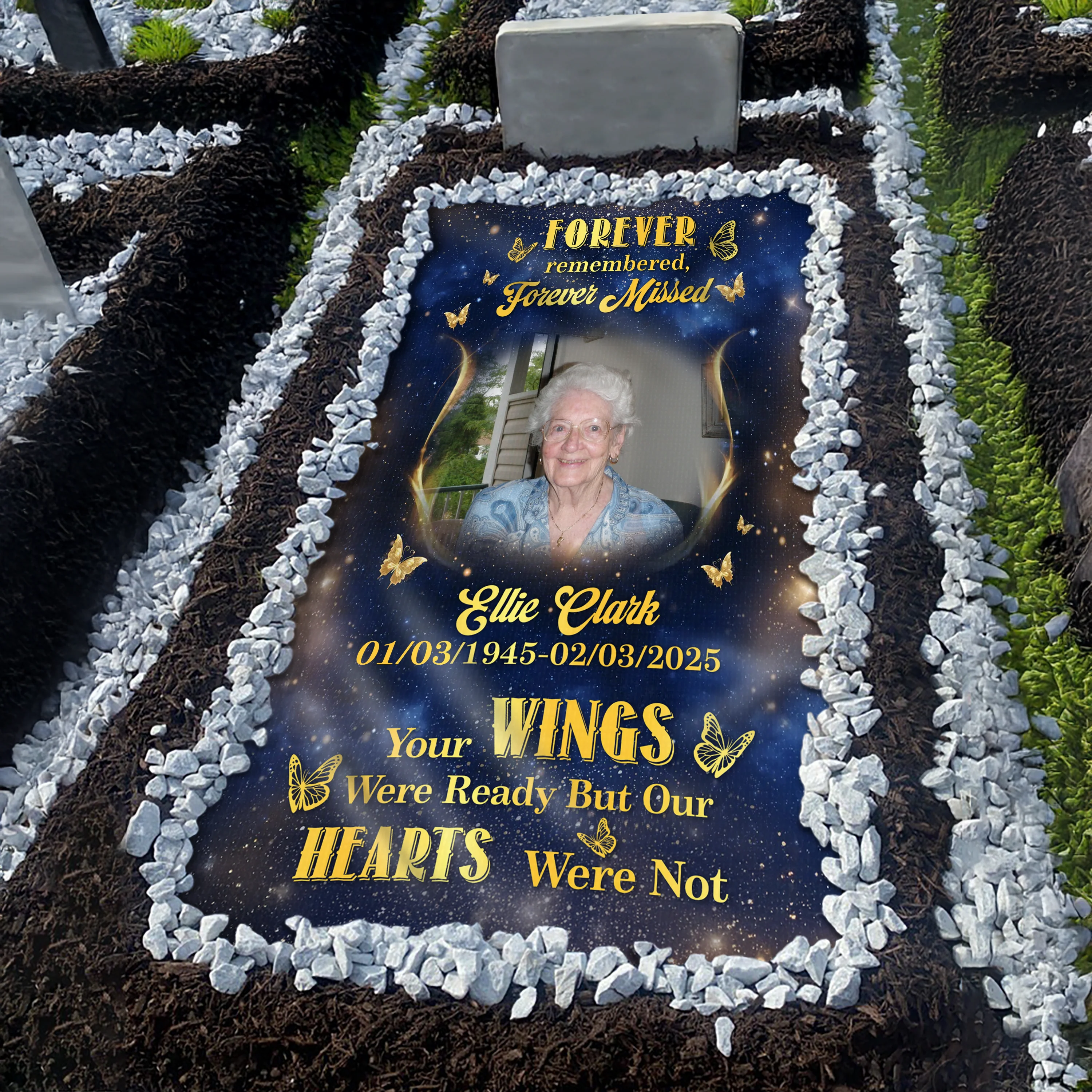 Custom Photo Gone But Never Forgotten Grave Memorial Blanket HA75 892072 - Image 2