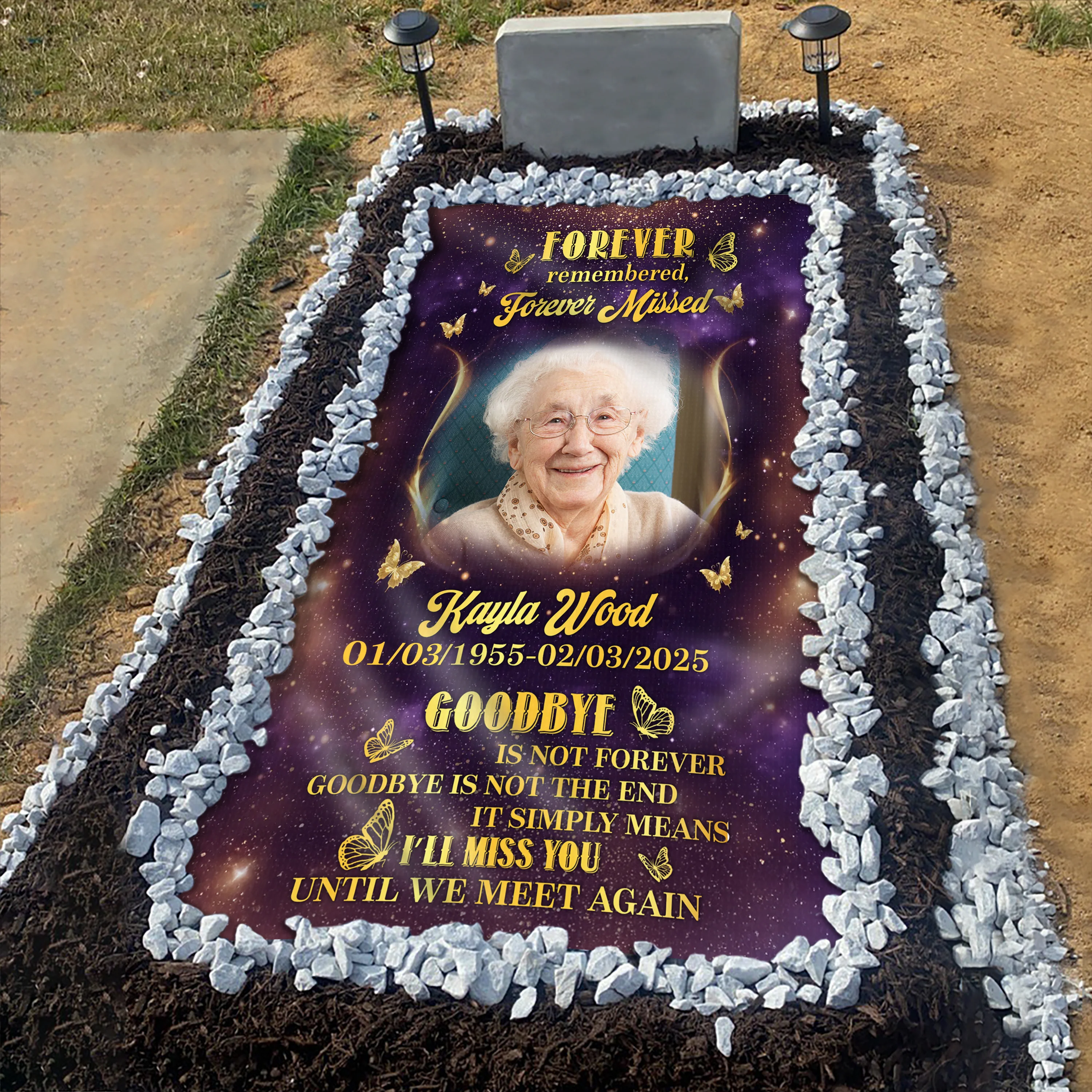 Custom Photo Gone But Never Forgotten Grave Memorial Blanket HA75 892072 - Image 3