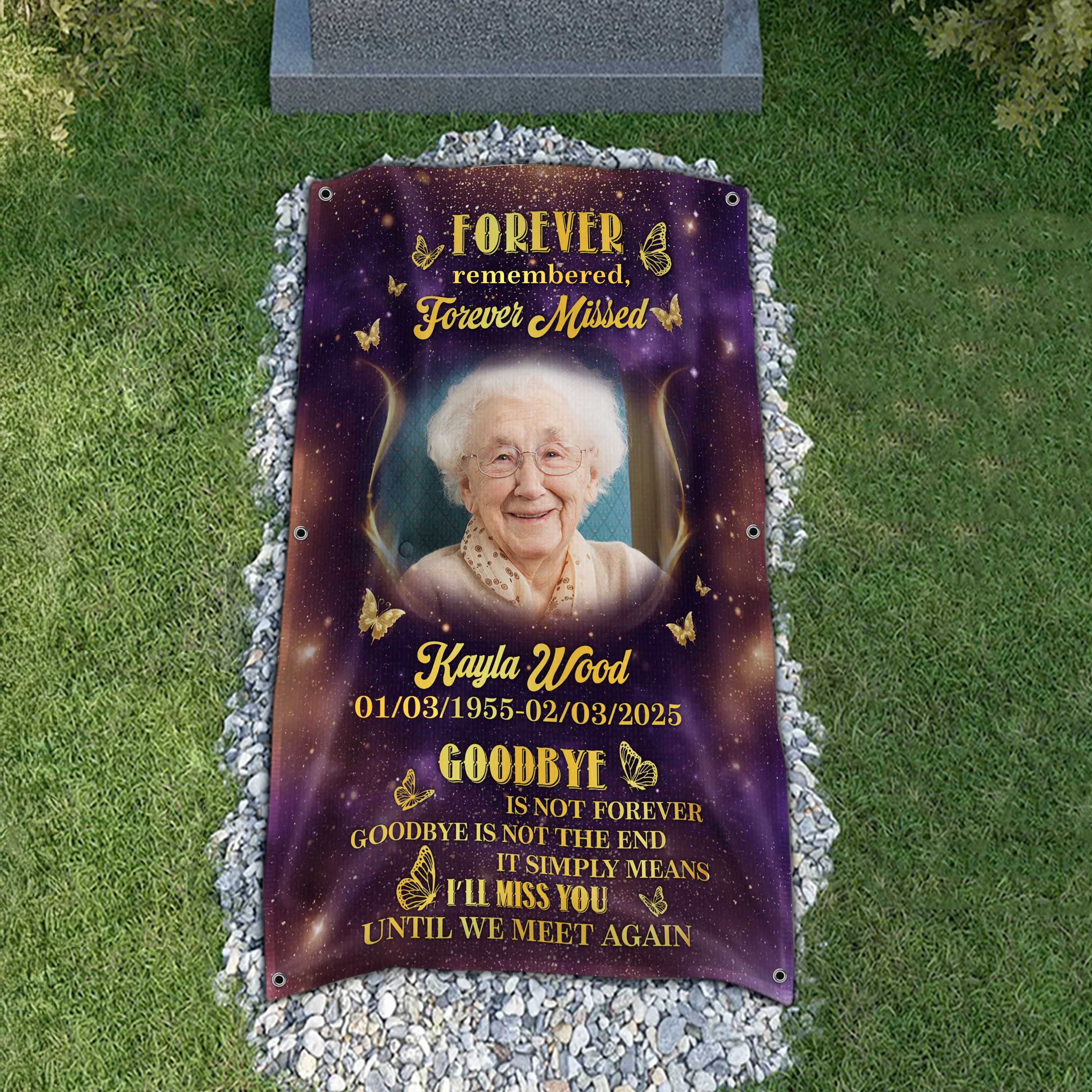 Custom Photo Gone But Never Forgotten Grave Memorial Blanket HA75 892072 - Image 4