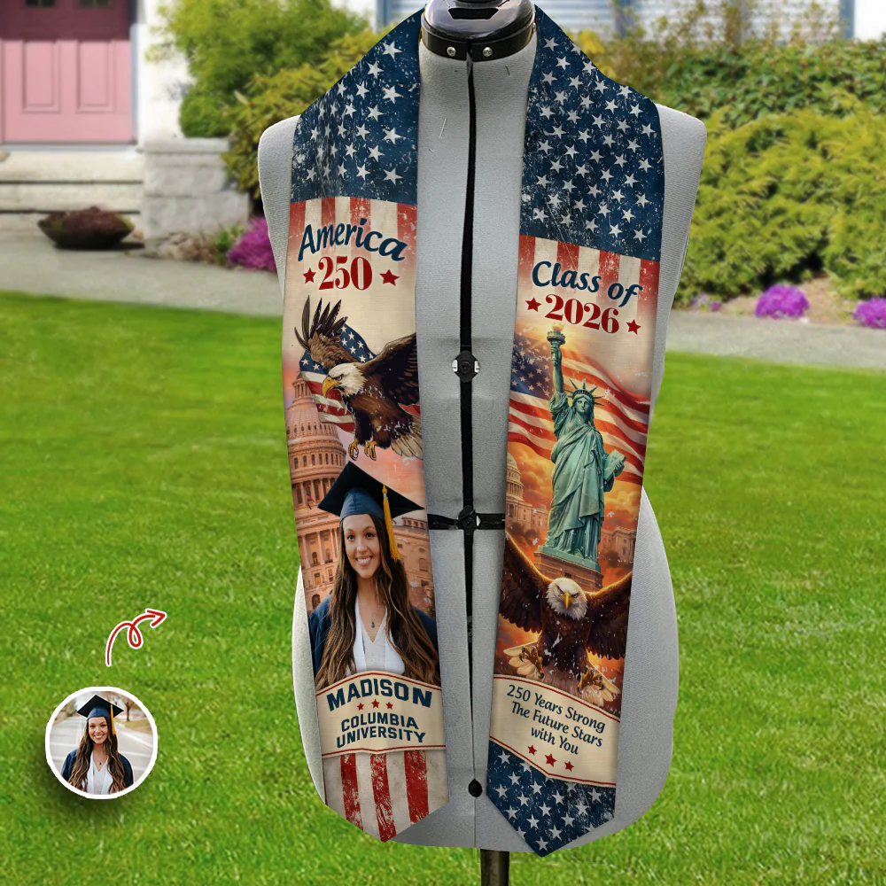 Custom Photo Graduating in America's 250th Anniversary Class of 2026 Stoles CH07 910610 - Image 2