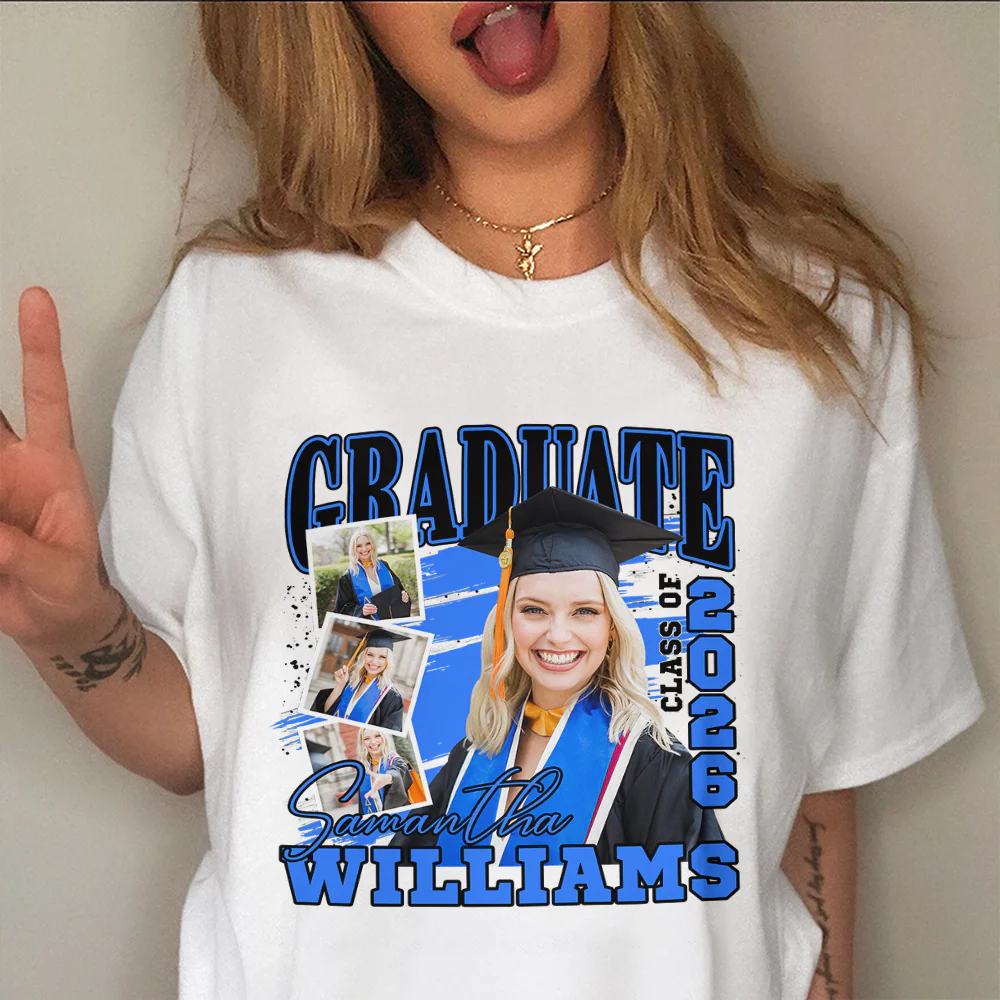 Custom Photo Graduation Class of 2026 Bright Shirt Graduate Gift HO82 901658 - Image 3