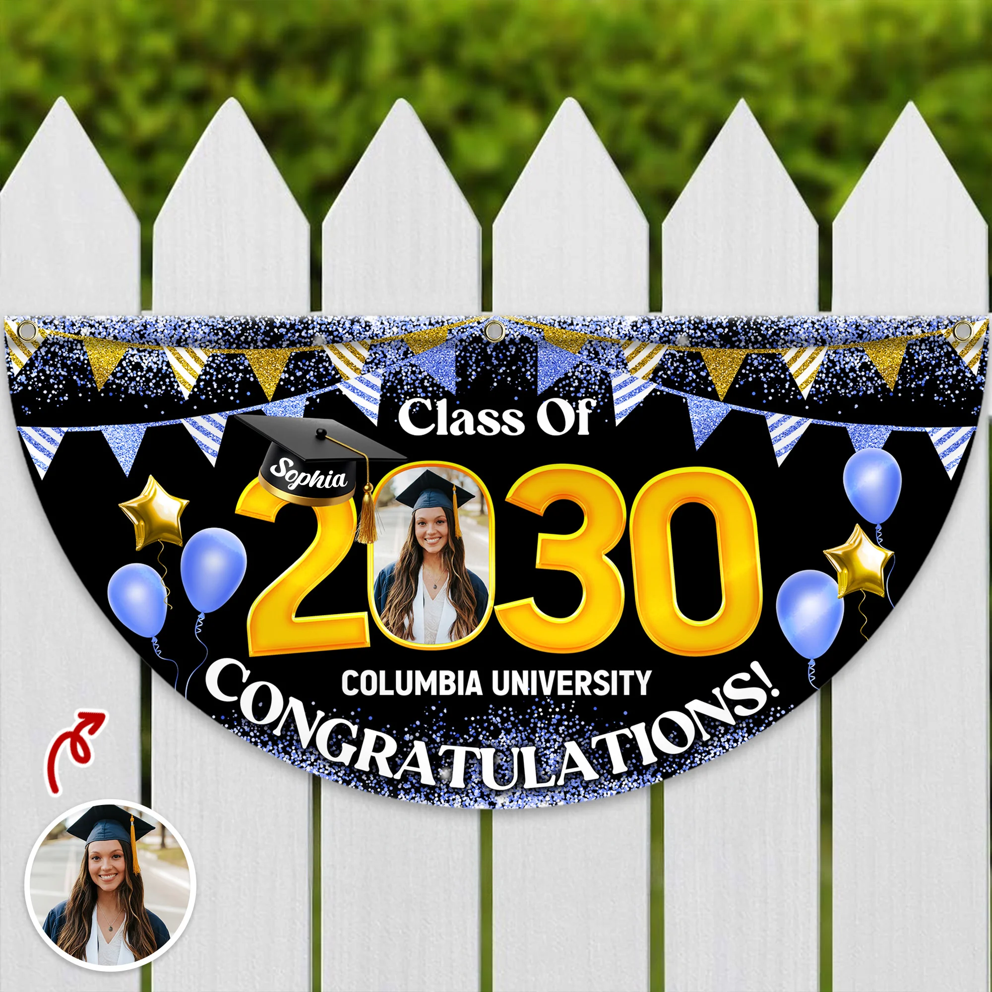 Custom Photo Graduation Senior Class Of 2026 Non-Pleated Fan Flag CH07 910634 - Image 12