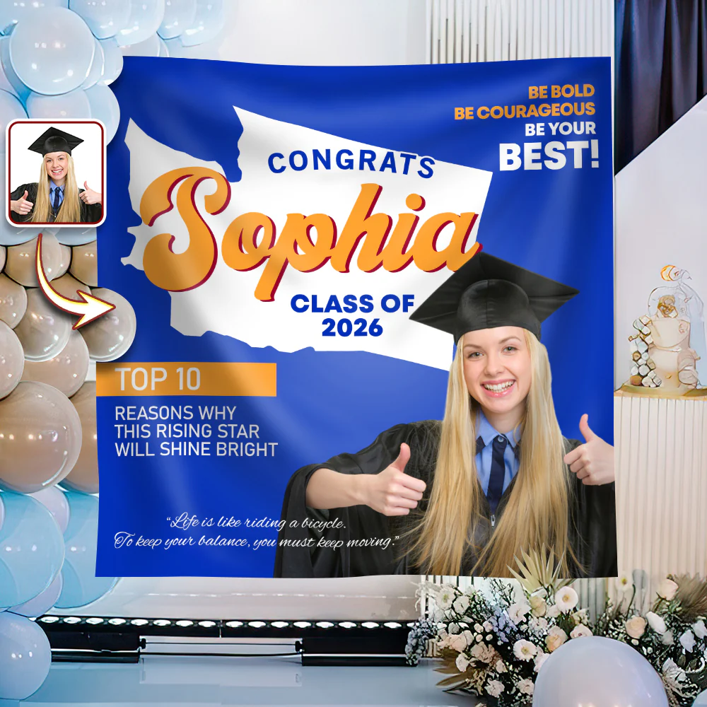 Custom Photo Graduation With US States Grad Of The Year 2026 Backdrop LM32 899217 - Image 4