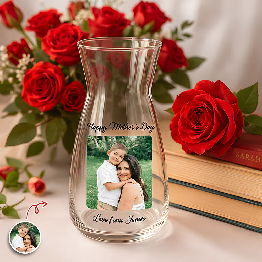 Custom Photo Happy Mother's Day Glass Vase CH07 910936 - Image 3