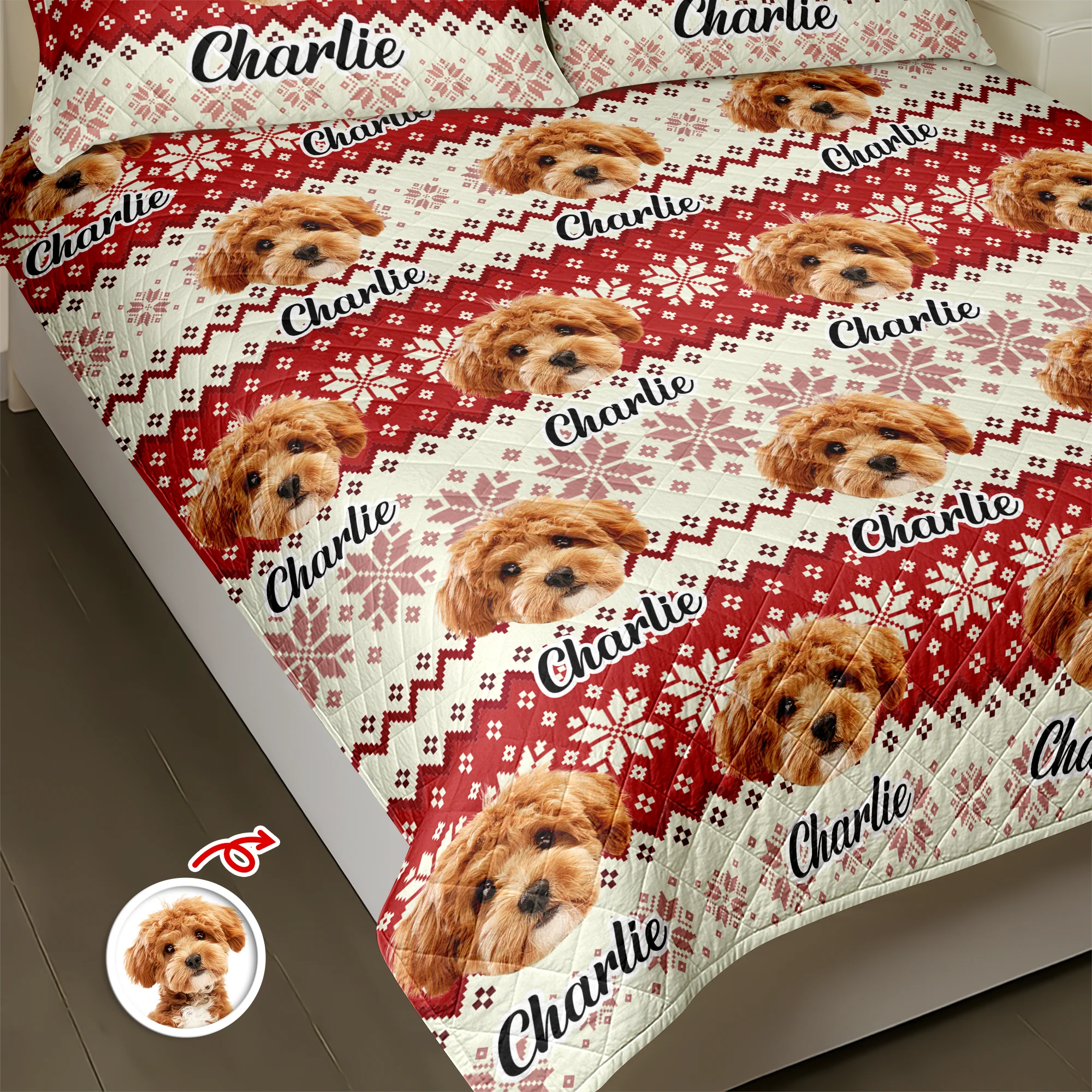 Custom Photo Have A Pawsome Christmas - Dog & Cat Quilt Bedding Set HA75 898248 - Image 4
