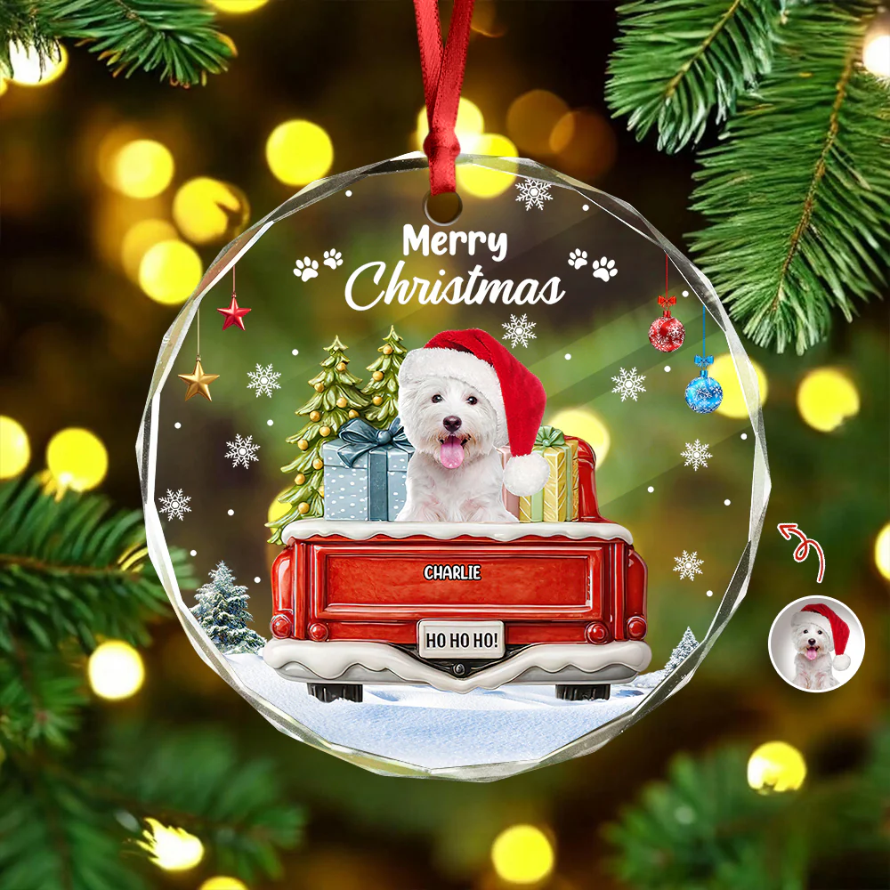 Custom Photo Have Yourself A Furry Little Christmas - Personalized Circle Glass Ornament LM32 895777 - Image 2